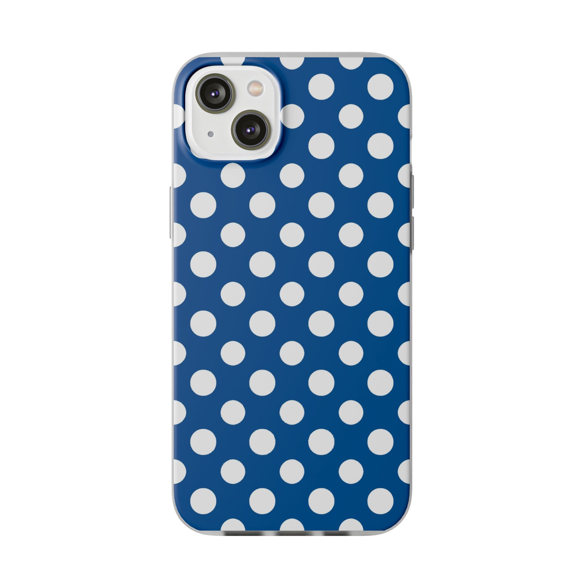 Blue and White Polka Dot iPhone Case, Artsulli - Art is Long, Life is Short, Phone Case, Size, iPhone 14 Plus with gift packaging, , , , , 31155195499017743877