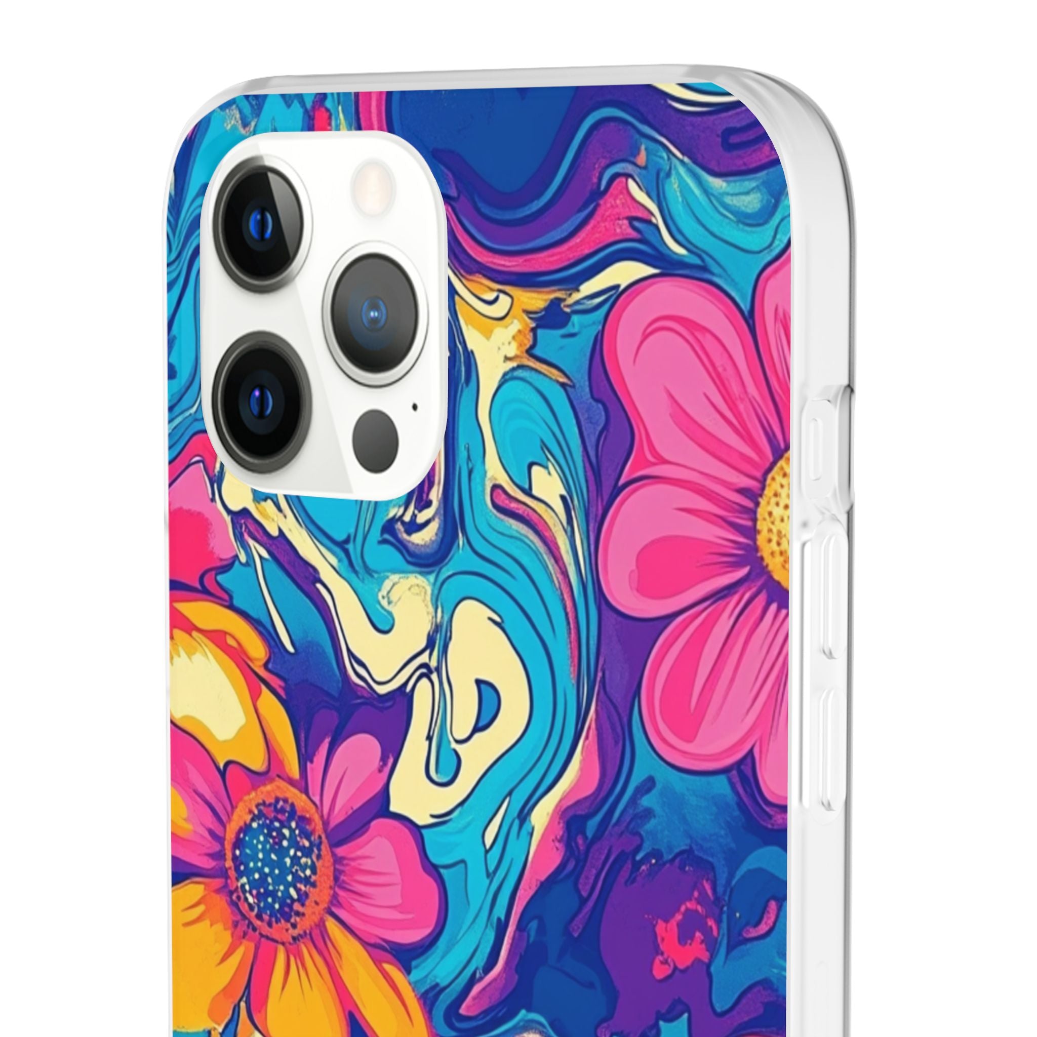 Vibrant Psychedelic Floral Flexi Case, Artsulli - Art is Long, Life is Short, Phone Case, , , , , , ,
