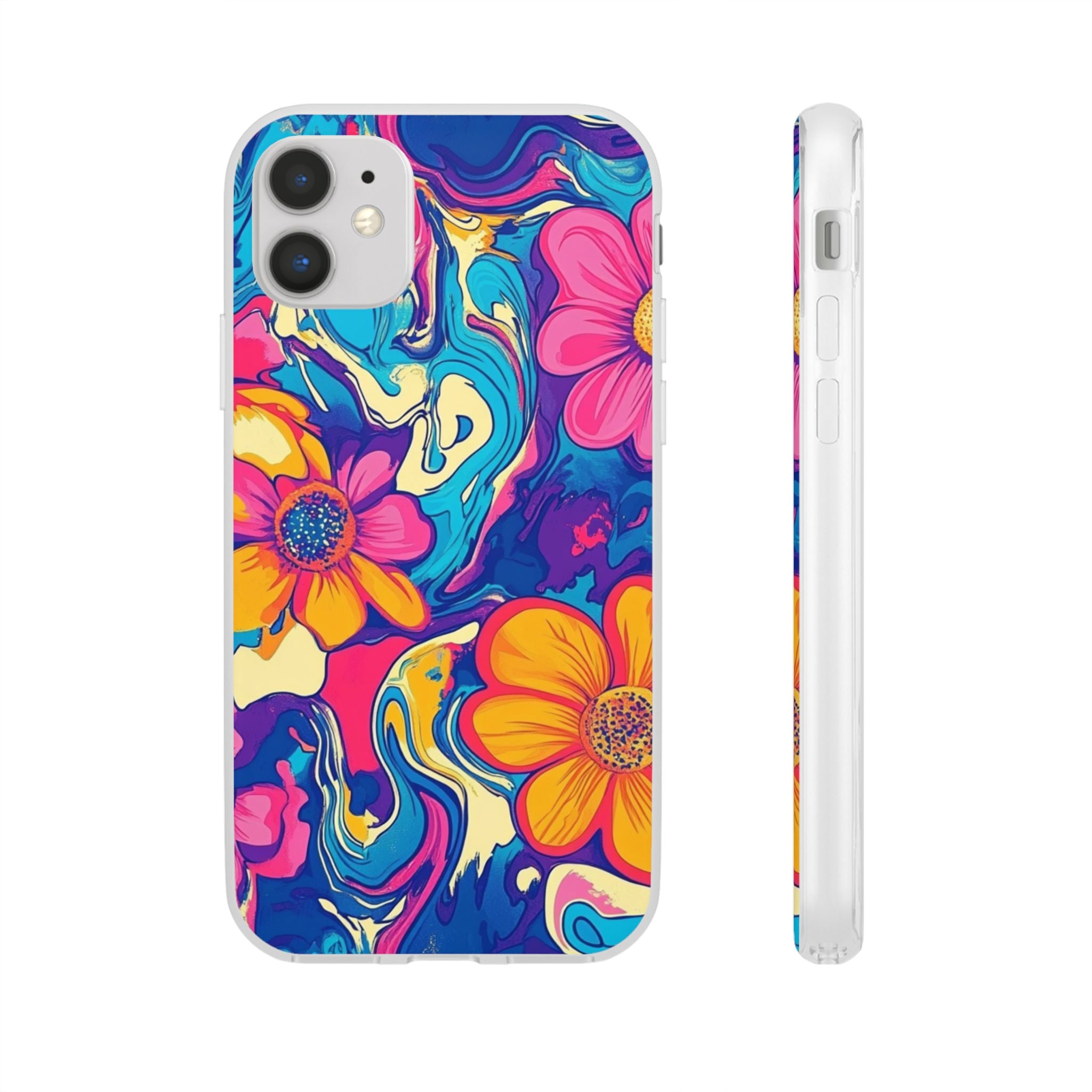 Vibrant Psychedelic Floral Flexi Case, Artsulli - Art is Long, Life is Short, Phone Case, Size, iPhone 11, , , , , 20958414868844806849