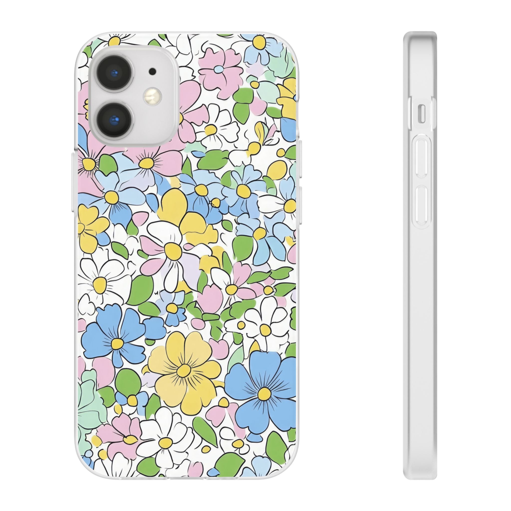 Colorful Floral Clear Flexi Case, Artsulli - Art is Long, Life is Short, Phone Case, Size, iPhone 12 Mini with gift packaging, , , , , 61267663197699064069