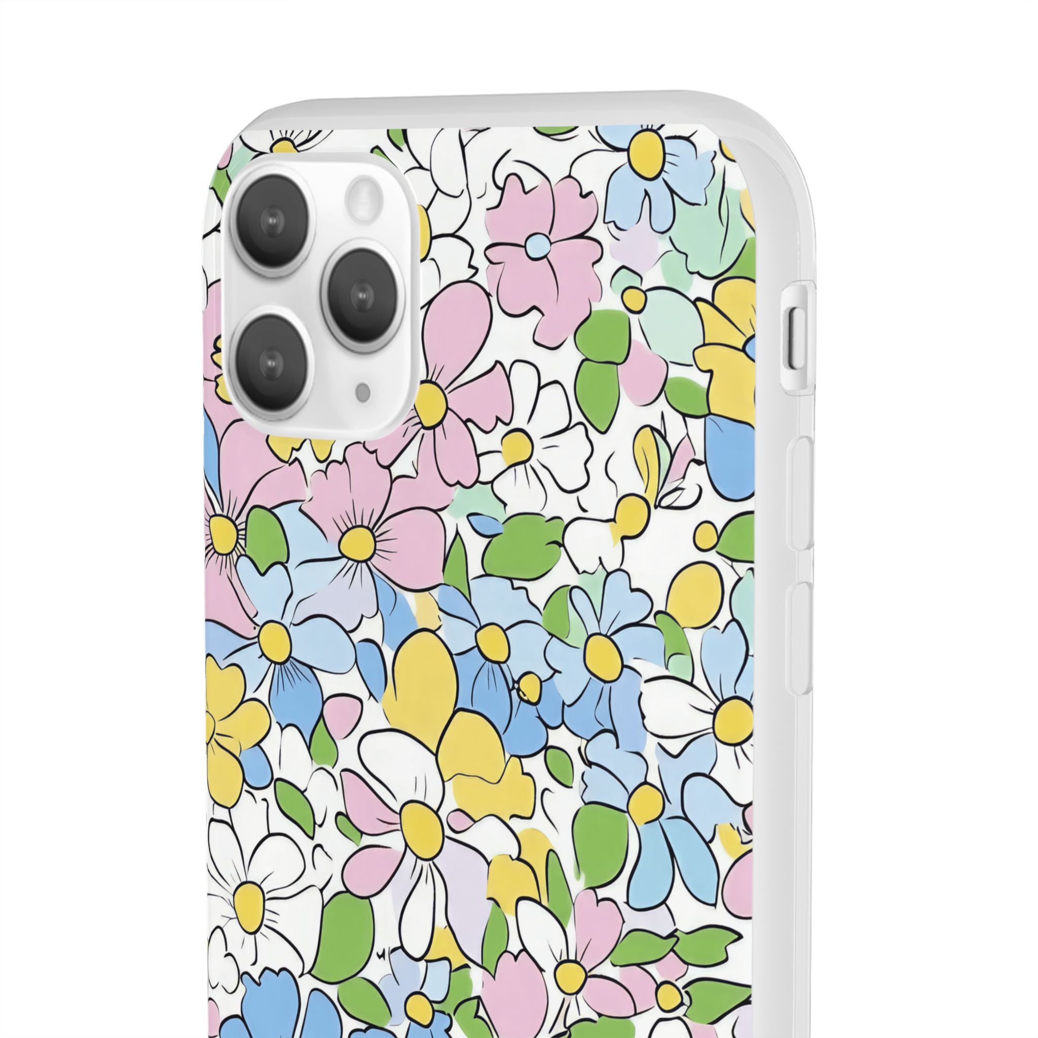 Colorful Floral Clear Flexi Case, Artsulli - Art is Long, Life is Short, Phone Case, , , , , , ,