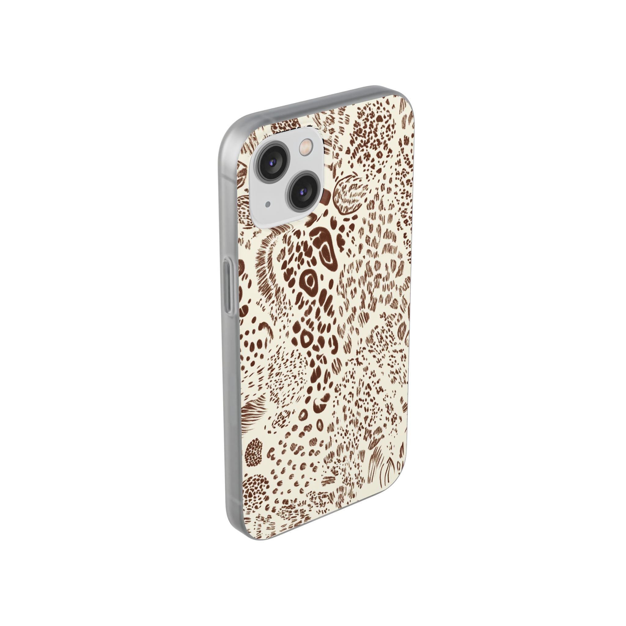 Brown Animal Print Flexi Case, Artsulli - Art is Long, Life is Short, Phone Case, , , , , , ,