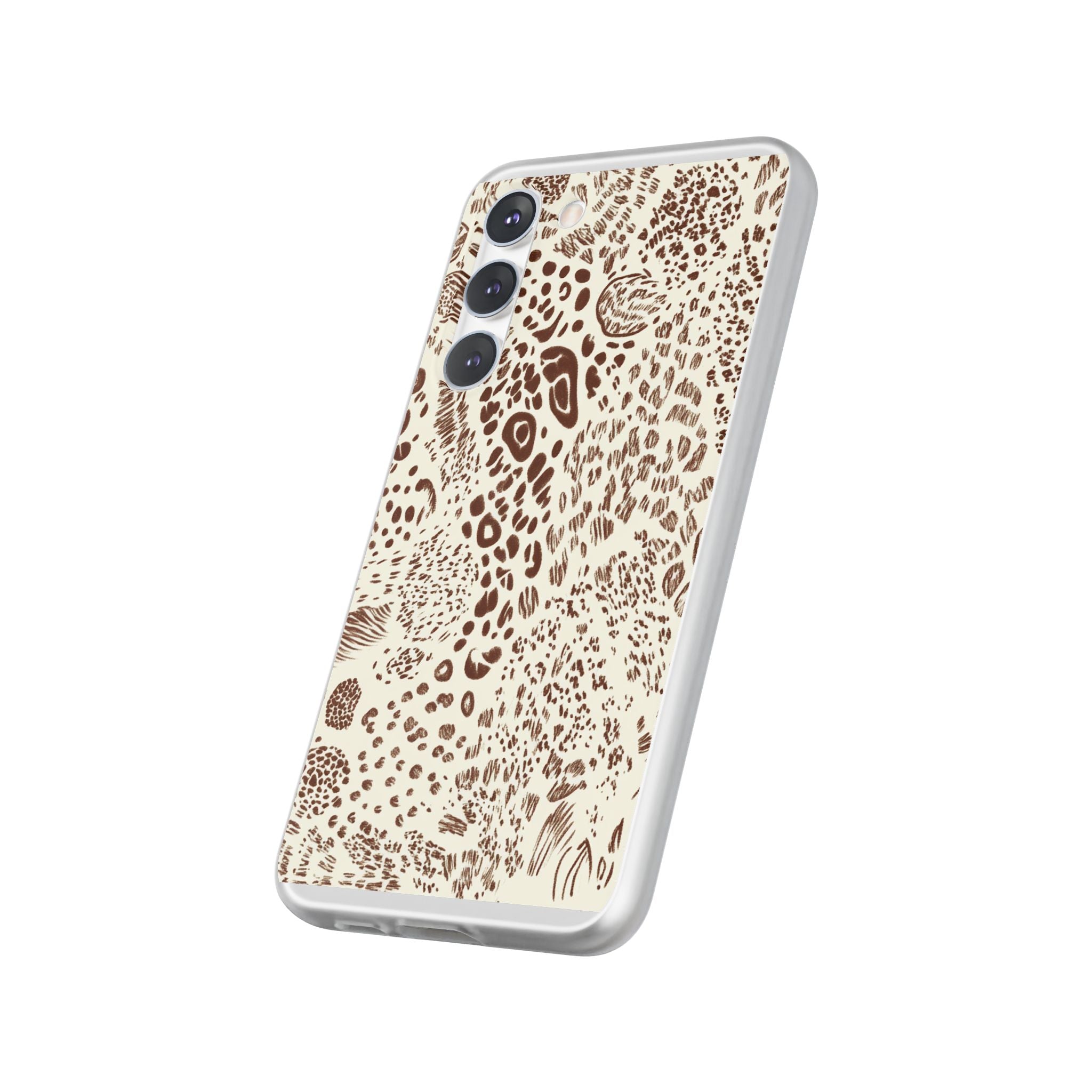 Brown Animal Print Flexi Case, Artsulli - Art is Long, Life is Short, Phone Case, , , , , , ,