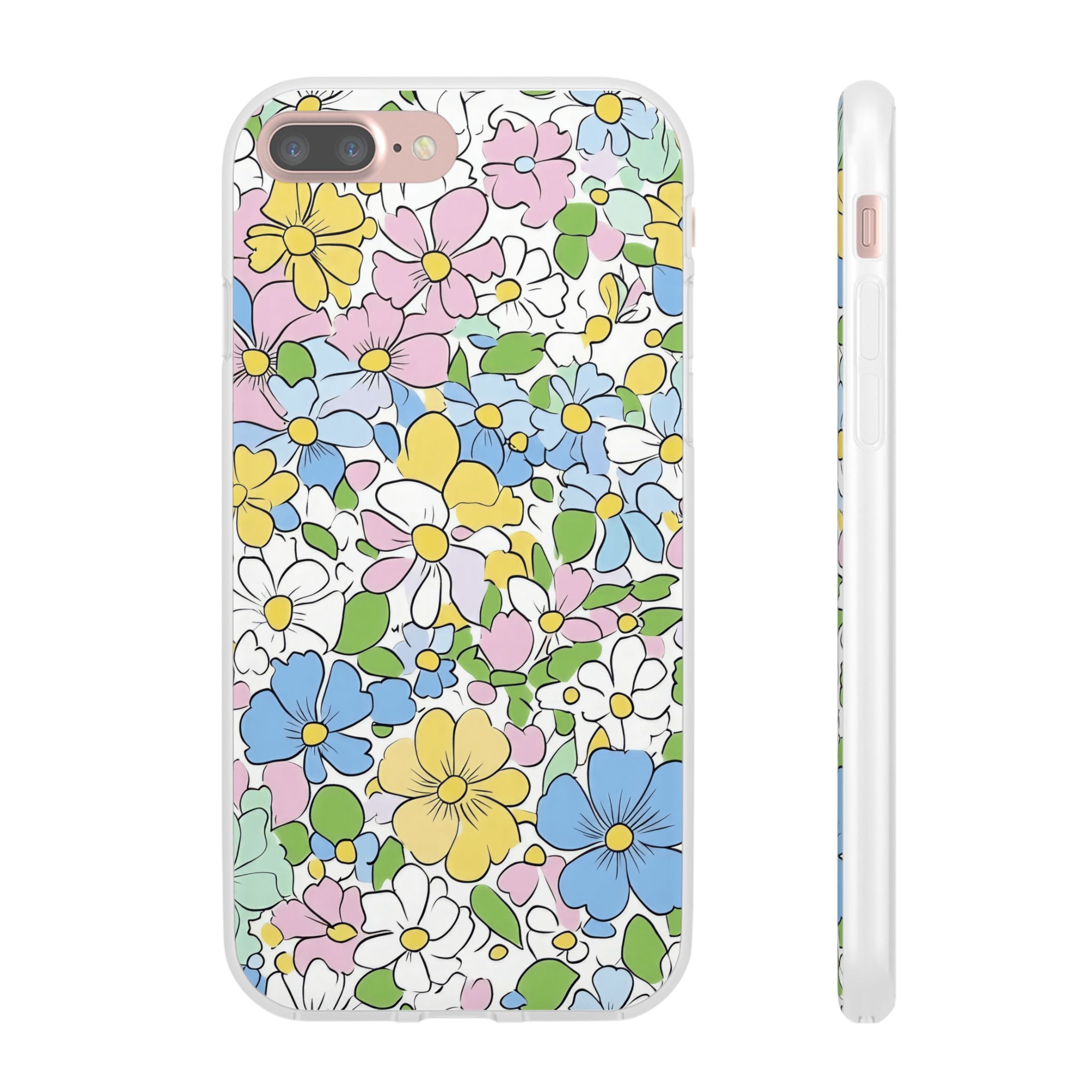 Colorful Floral Clear Flexi Case, Artsulli - Art is Long, Life is Short, Phone Case, Size, iPhone 7 Plus with gift packaging, , , , , 19174422988283168031