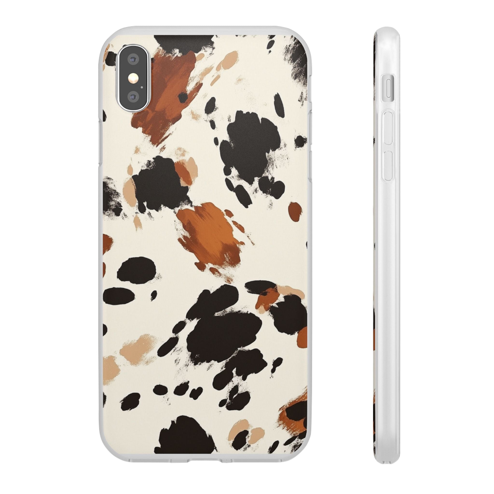 Brown Cow Print Phone Case, Artsulli - Art is Long, Life is Short, Phone Case, Size, iPhone XS MAX with gift packaging, , , , , 19522090601065937491