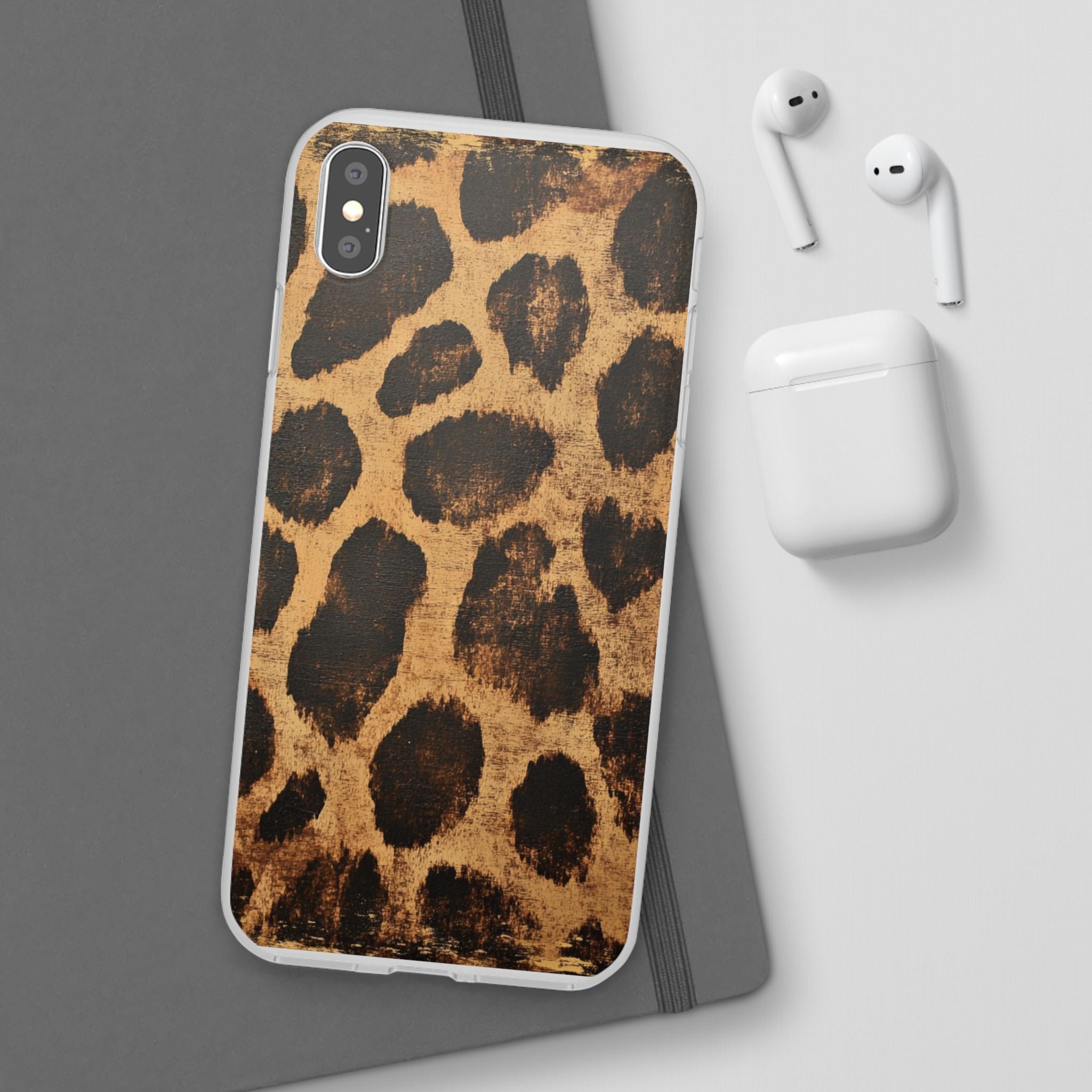 Brown Leopard Print iPhone Case, Artsulli - Art is Long, Life is Short, Phone Case, , , , , , ,