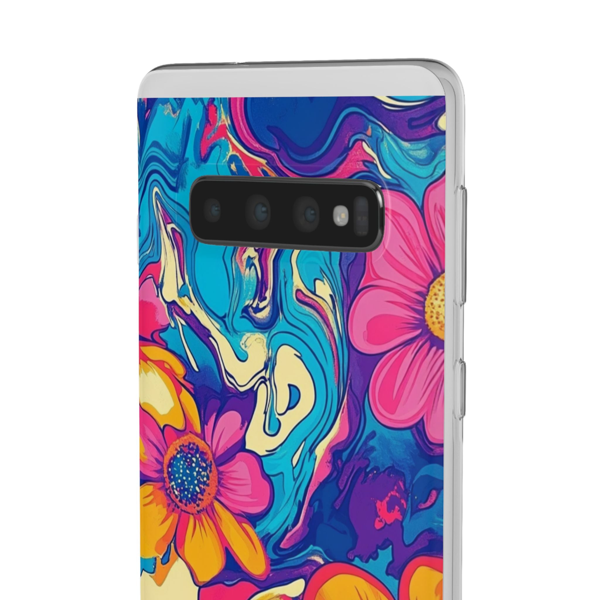 Vibrant Psychedelic Floral Flexi Case, Artsulli - Art is Long, Life is Short, Phone Case, , , , , , ,