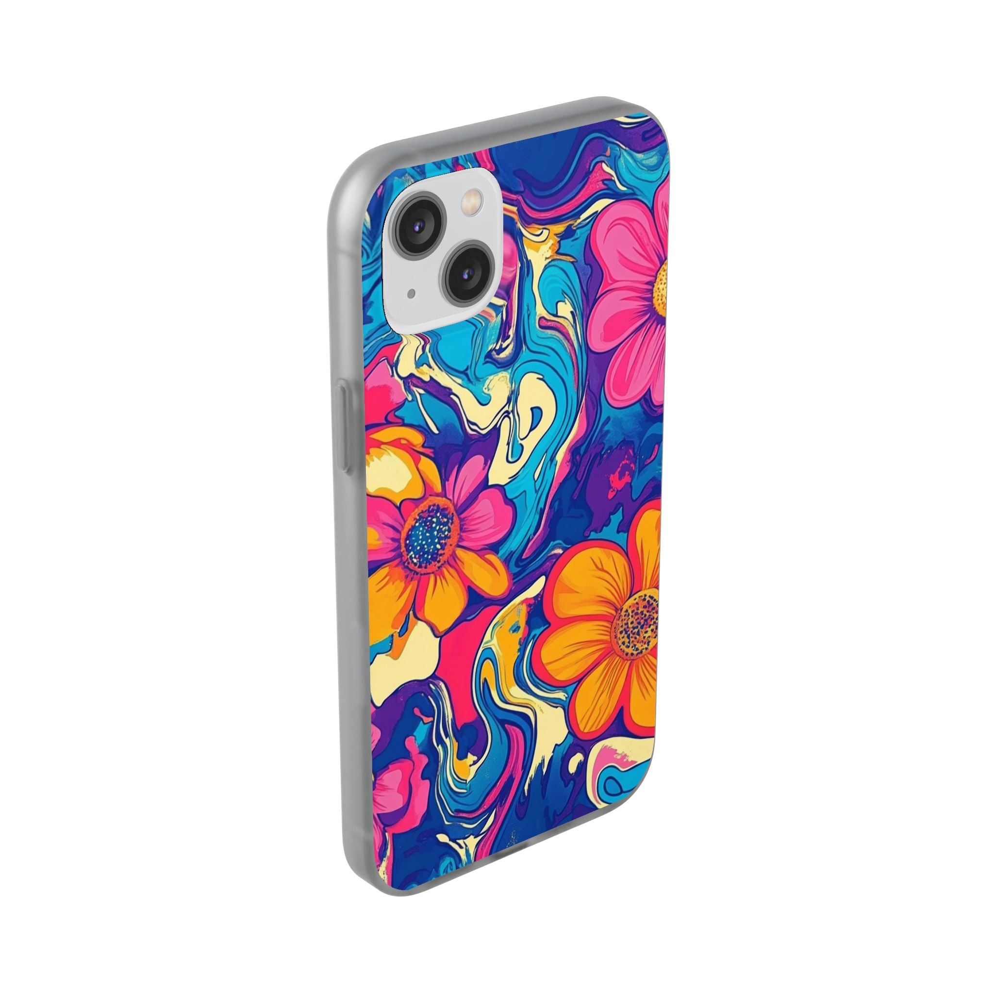 Vibrant Psychedelic Floral Flexi Case, Artsulli - Art is Long, Life is Short, Phone Case, , , , , , ,