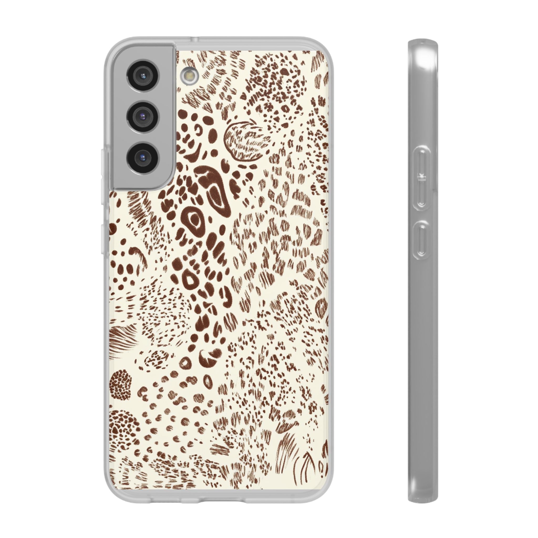 Brown Animal Print Flexi Case, Artsulli - Art is Long, Life is Short, Phone Case, Size, Samsung Galaxy S22 Plus, , , , , 61010539050216263060
