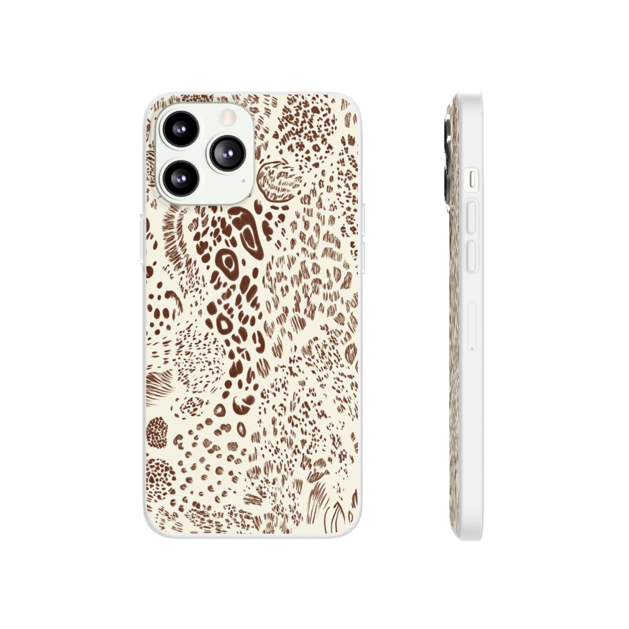 Brown Animal Print Flexi Case, Artsulli - Art is Long, Life is Short, Phone Case, Size, iPhone 13 Pro Max, , , , , 18488825564334990774