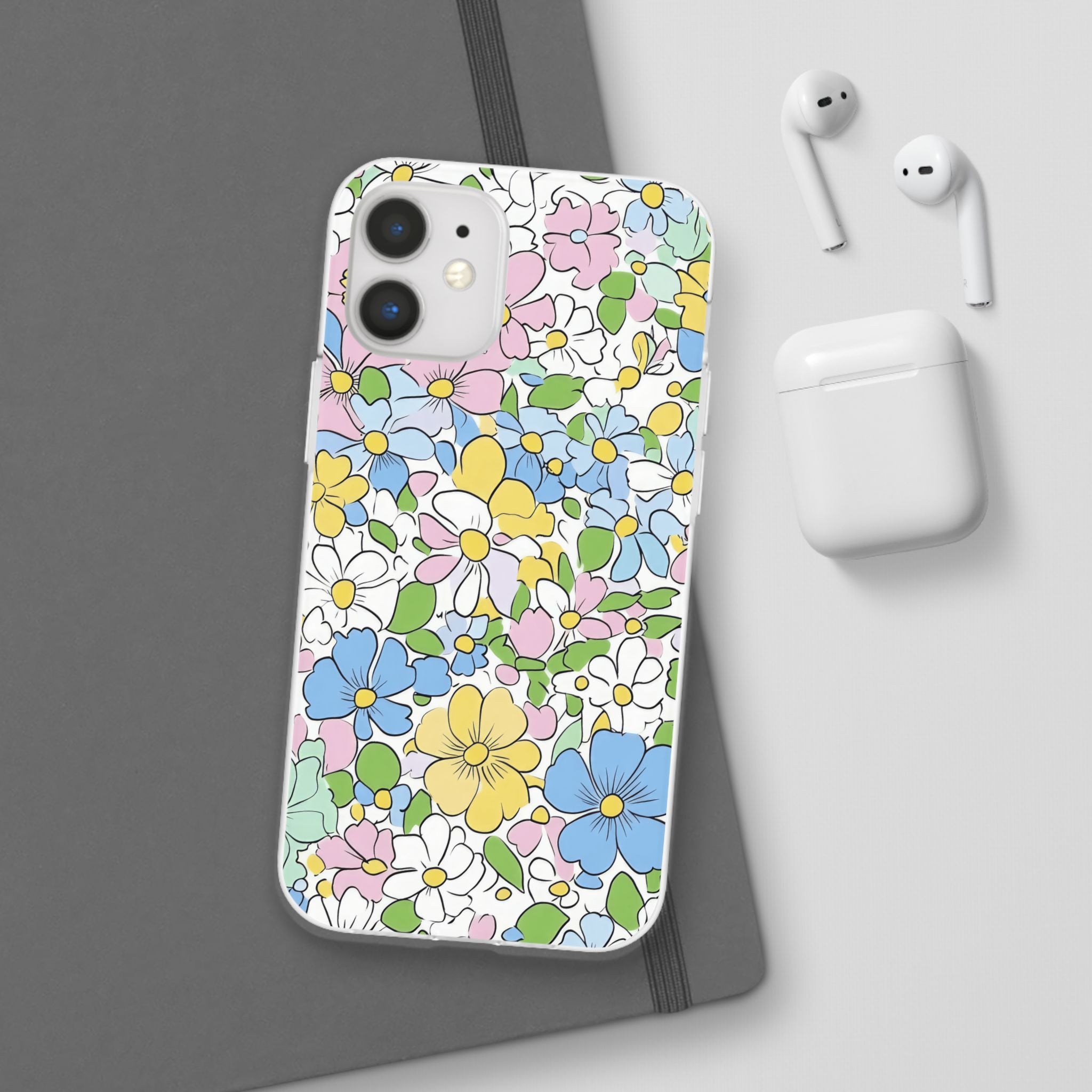 Colorful Floral Clear Flexi Case, Artsulli - Art is Long, Life is Short, Phone Case, , , , , , ,