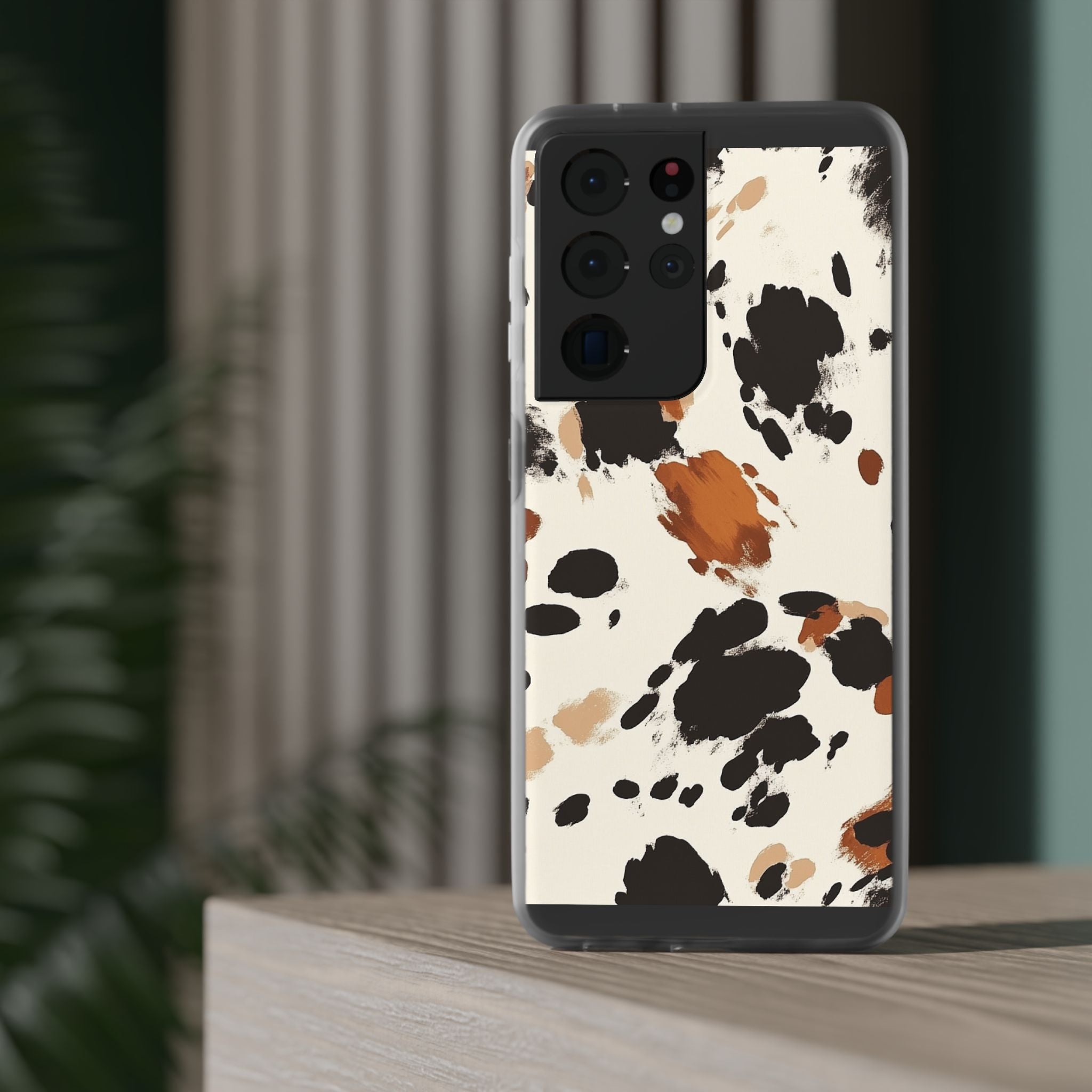 Brown Cow Print Phone Case, Artsulli - Art is Long, Life is Short, Phone Case, , , , , , ,