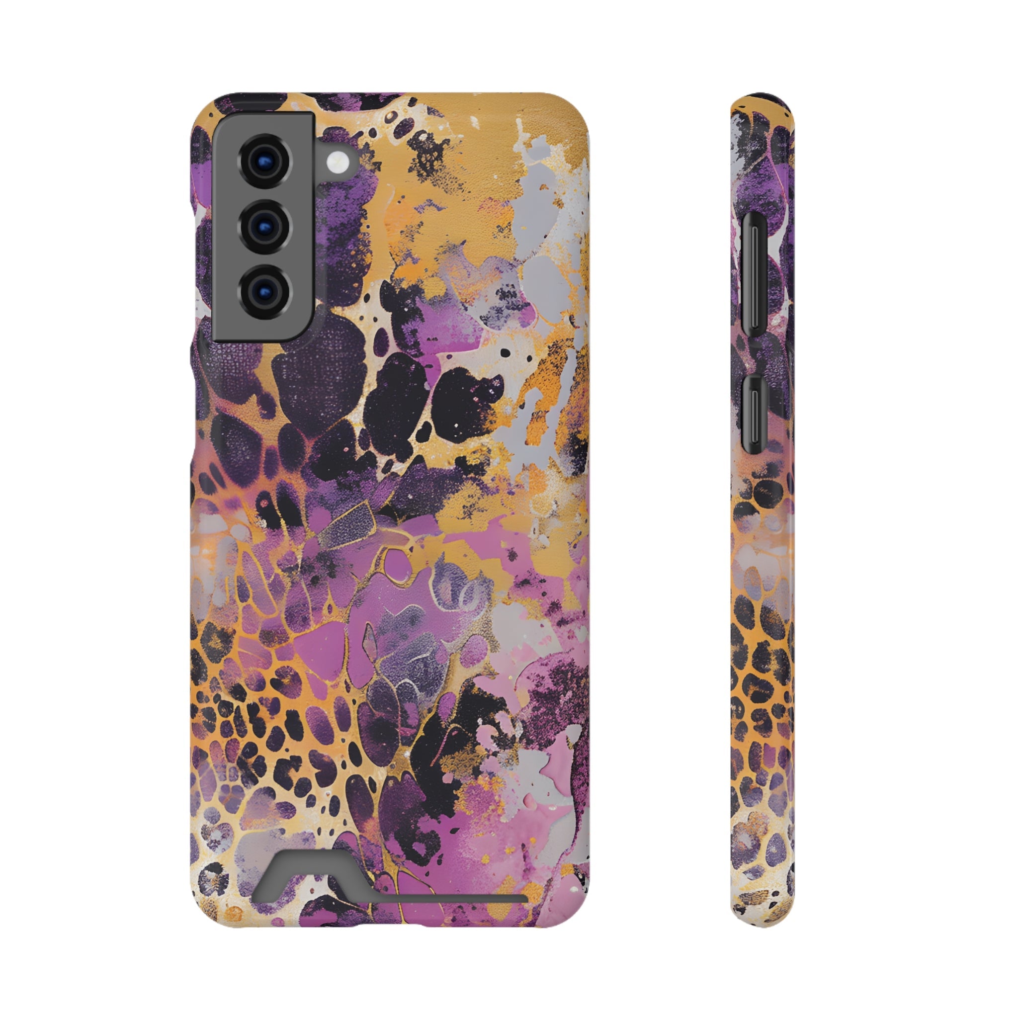 Abstract Marble Leopard Cardholder Case, Artsulli - Art is Long, Life is Short, Phone Case, Size, Samsung Galaxy S21 Plus, Surface, Glossy, Shape, With gift packaging, 21005233030193835848