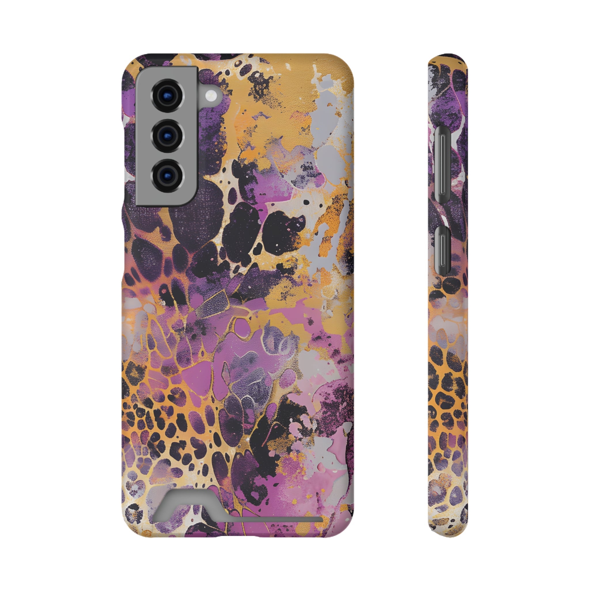 Abstract Marble Leopard Cardholder Case, Artsulli - Art is Long, Life is Short, Phone Case, Size, Samsung Galaxy S21, Surface, Matte, Shape, Without gift packaging, 27995415172983752246