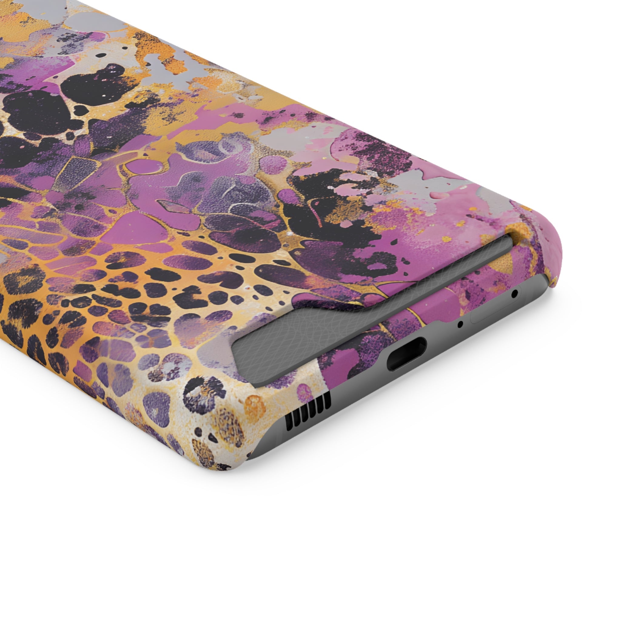 Abstract Marble Leopard Cardholder Case, Artsulli - Art is Long, Life is Short, Phone Case, , , , , , ,