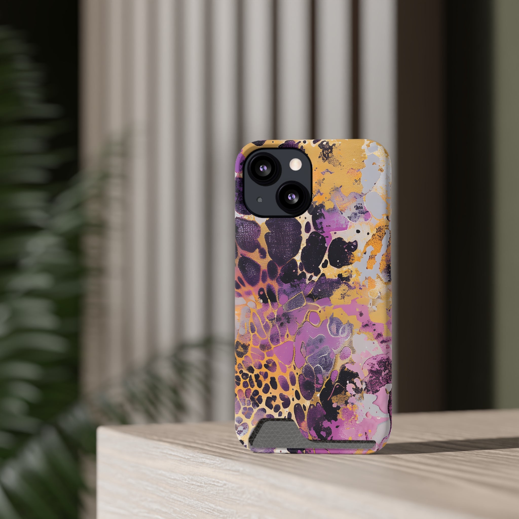 Abstract Marble Leopard Cardholder Case, Artsulli - Art is Long, Life is Short, Phone Case, , , , , , ,