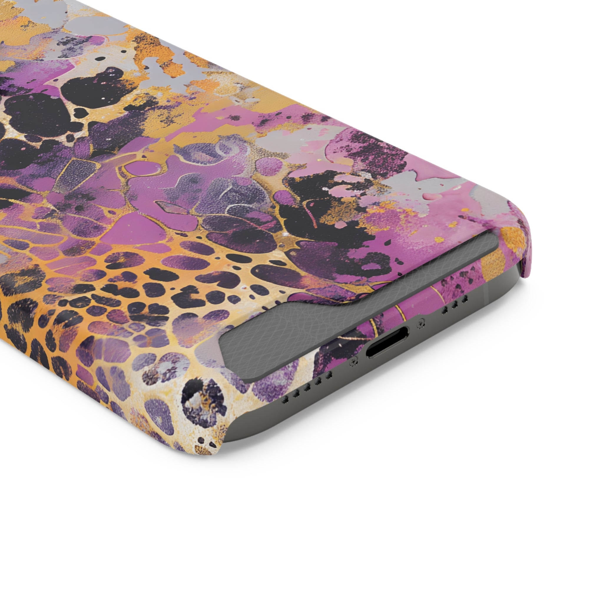 Abstract Marble Leopard Cardholder Case, Artsulli - Art is Long, Life is Short, Phone Case, , , , , , ,