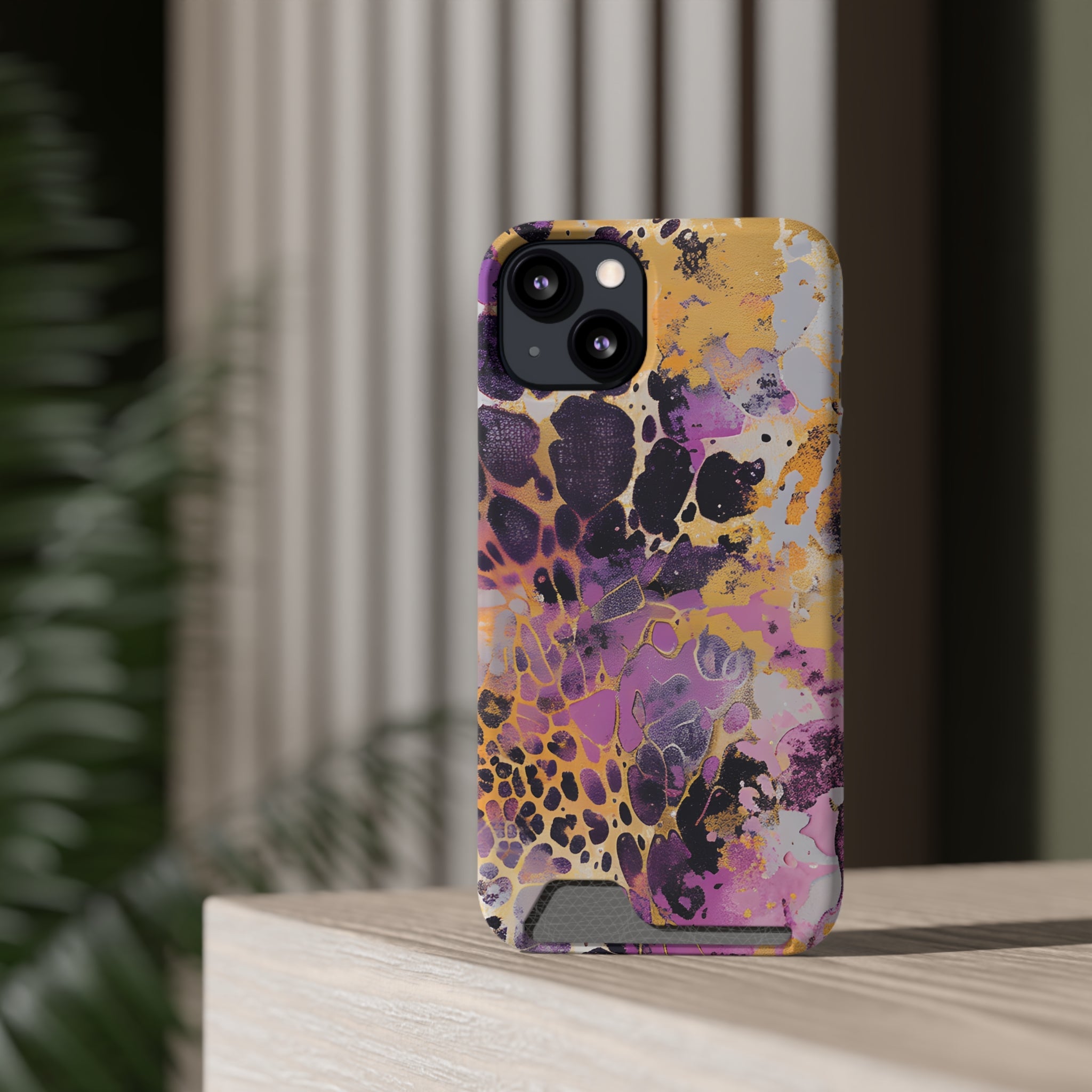 Abstract Marble Leopard Cardholder Case, Artsulli - Art is Long, Life is Short, Phone Case, , , , , , ,