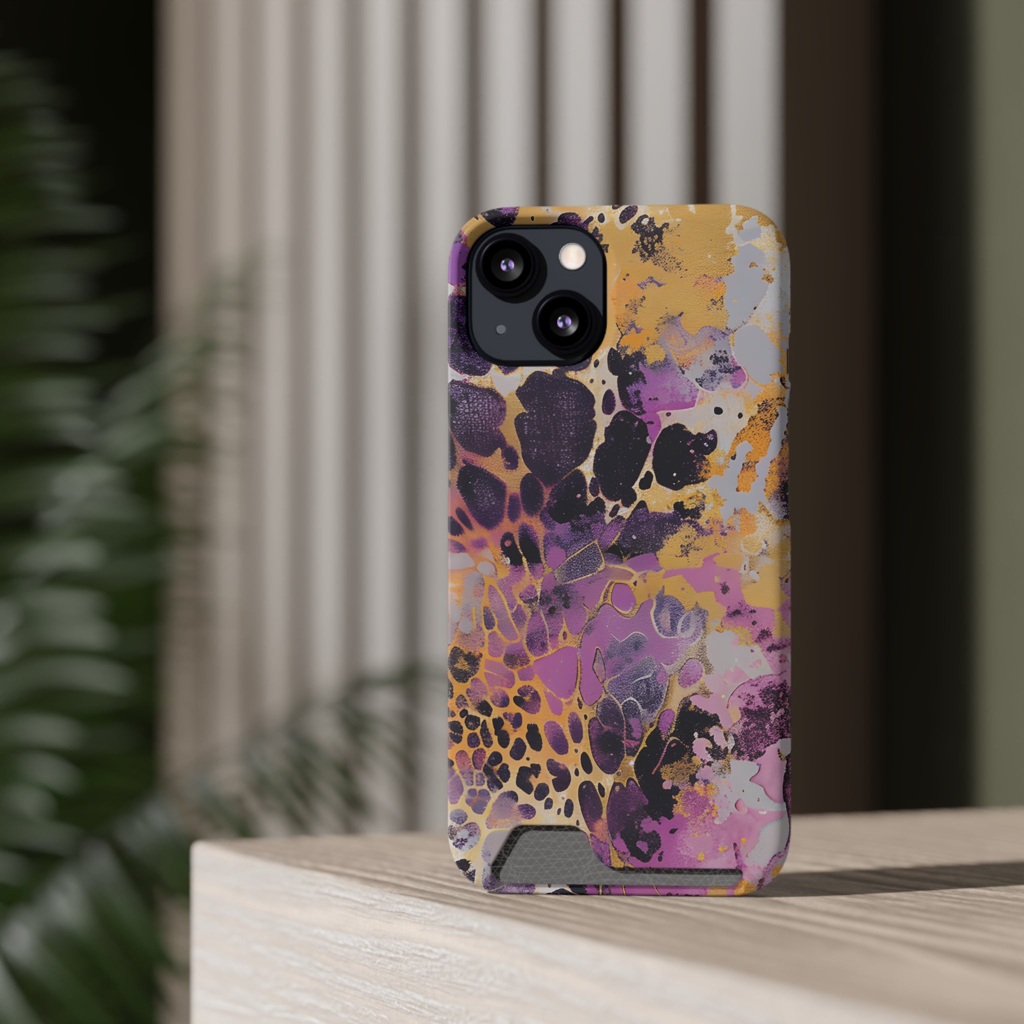 Abstract Marble Leopard Cardholder Case, Artsulli - Art is Long, Life is Short, Phone Case, , , , , , ,