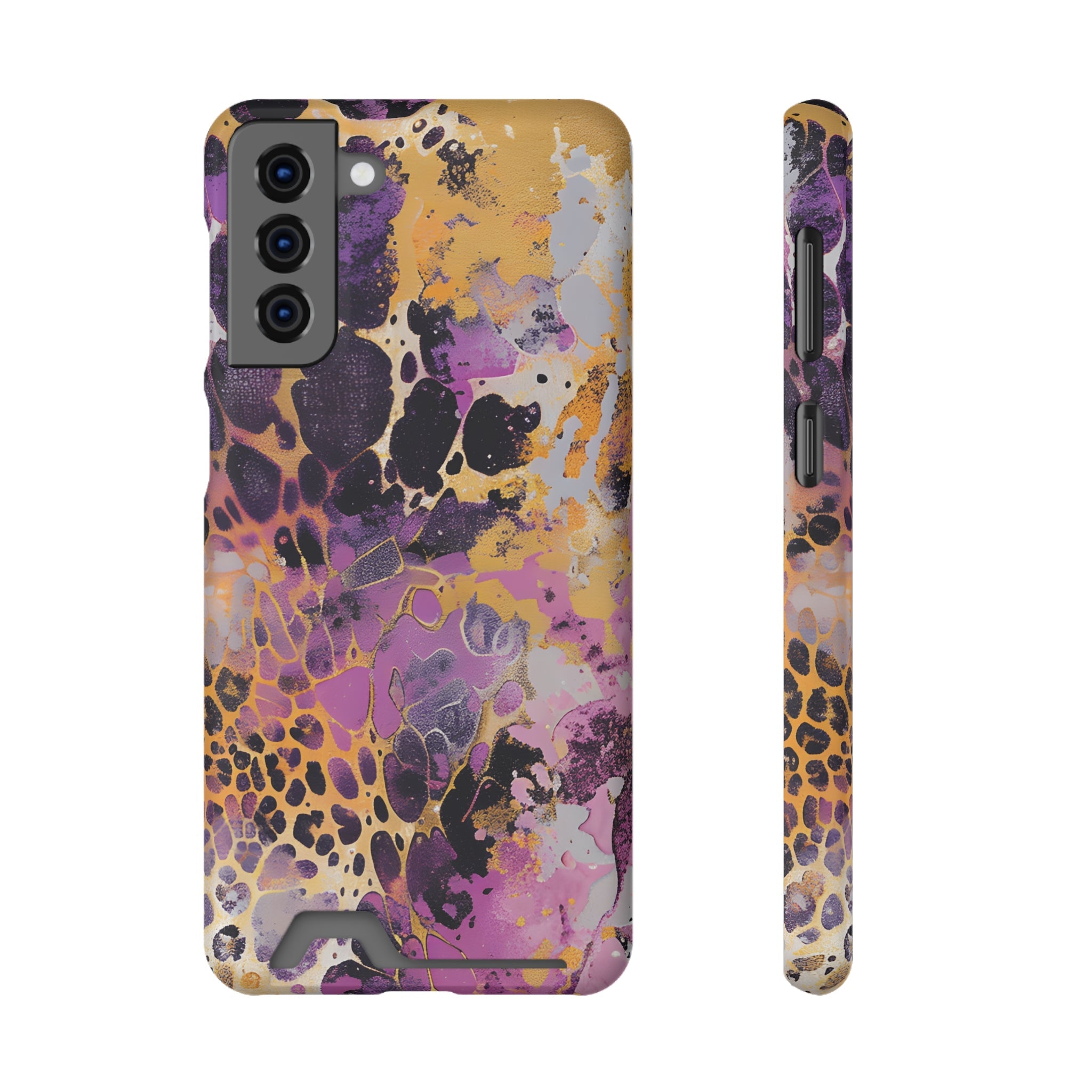 Abstract Marble Leopard Cardholder Case, Artsulli - Art is Long, Life is Short, Phone Case, Size, Samsung Galaxy S21 Plus, Surface, Matte, Shape, Without gift packaging, 16173988426125447965