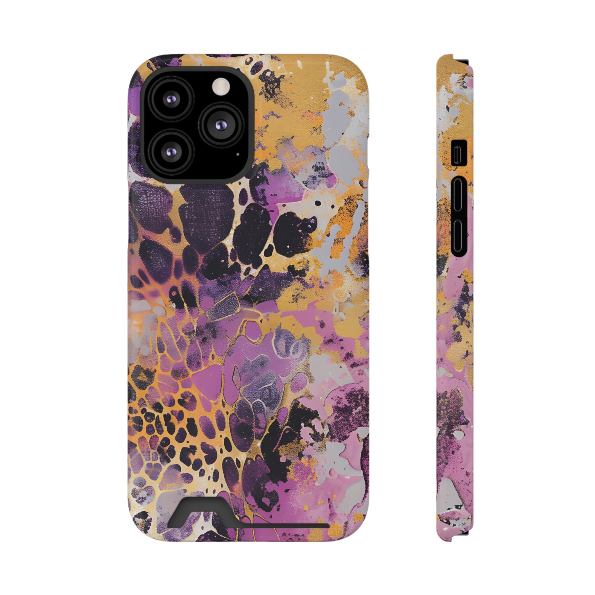 Abstract Marble Leopard Cardholder Case, Artsulli - Art is Long, Life is Short, Phone Case, Size, iPhone 13 Pro Max, Surface, Glossy, Shape, With gift packaging, 12238529728870246806