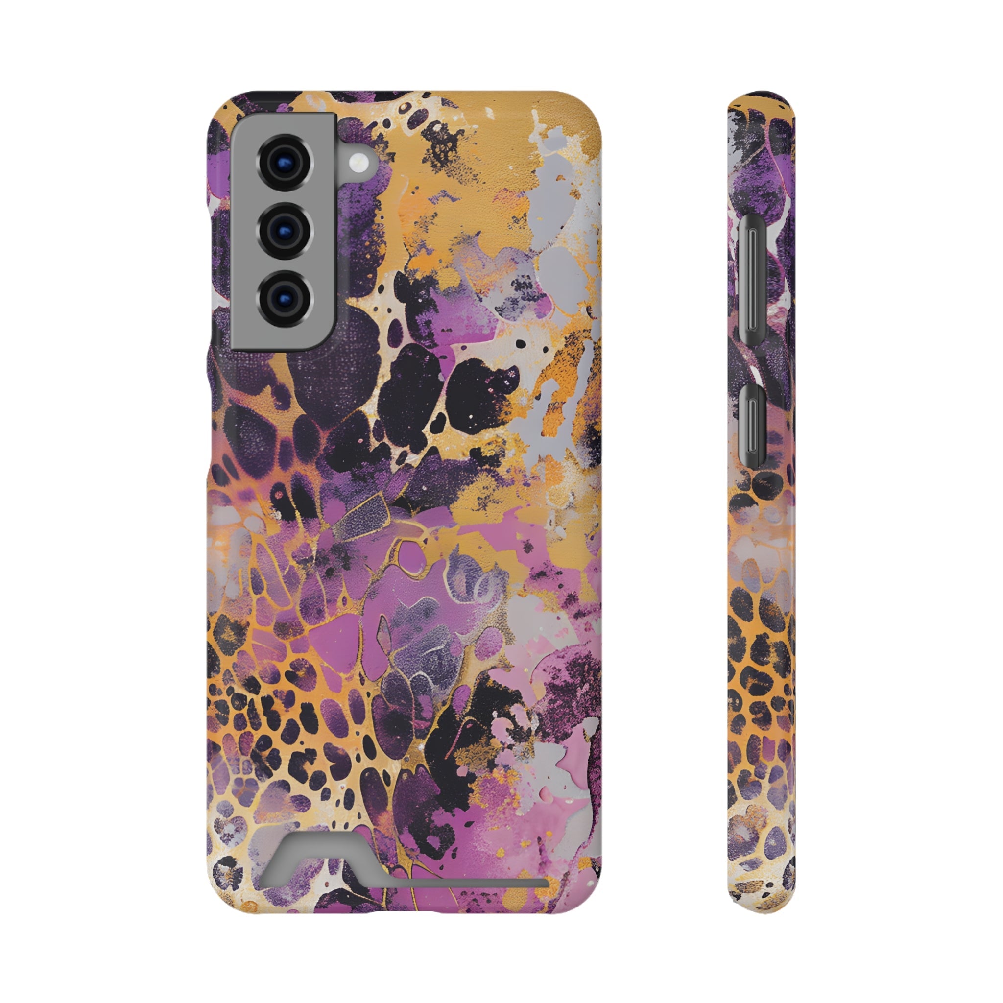 Abstract Marble Leopard Cardholder Case, Artsulli - Art is Long, Life is Short, Phone Case, Size, Samsung Galaxy S21, Surface, Glossy, Shape, Without gift packaging, 26305006226973597253