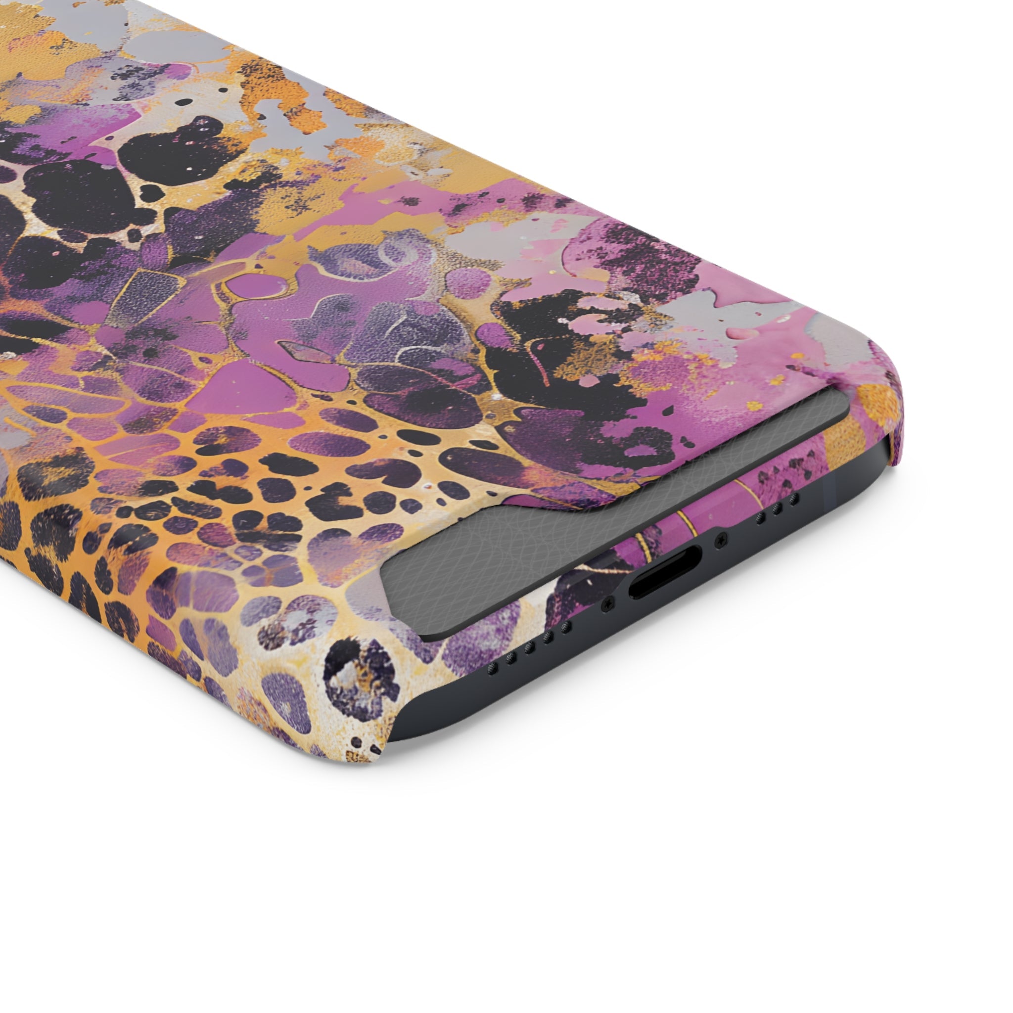 Abstract Marble Leopard Cardholder Case, Artsulli - Art is Long, Life is Short, Phone Case, , , , , , ,