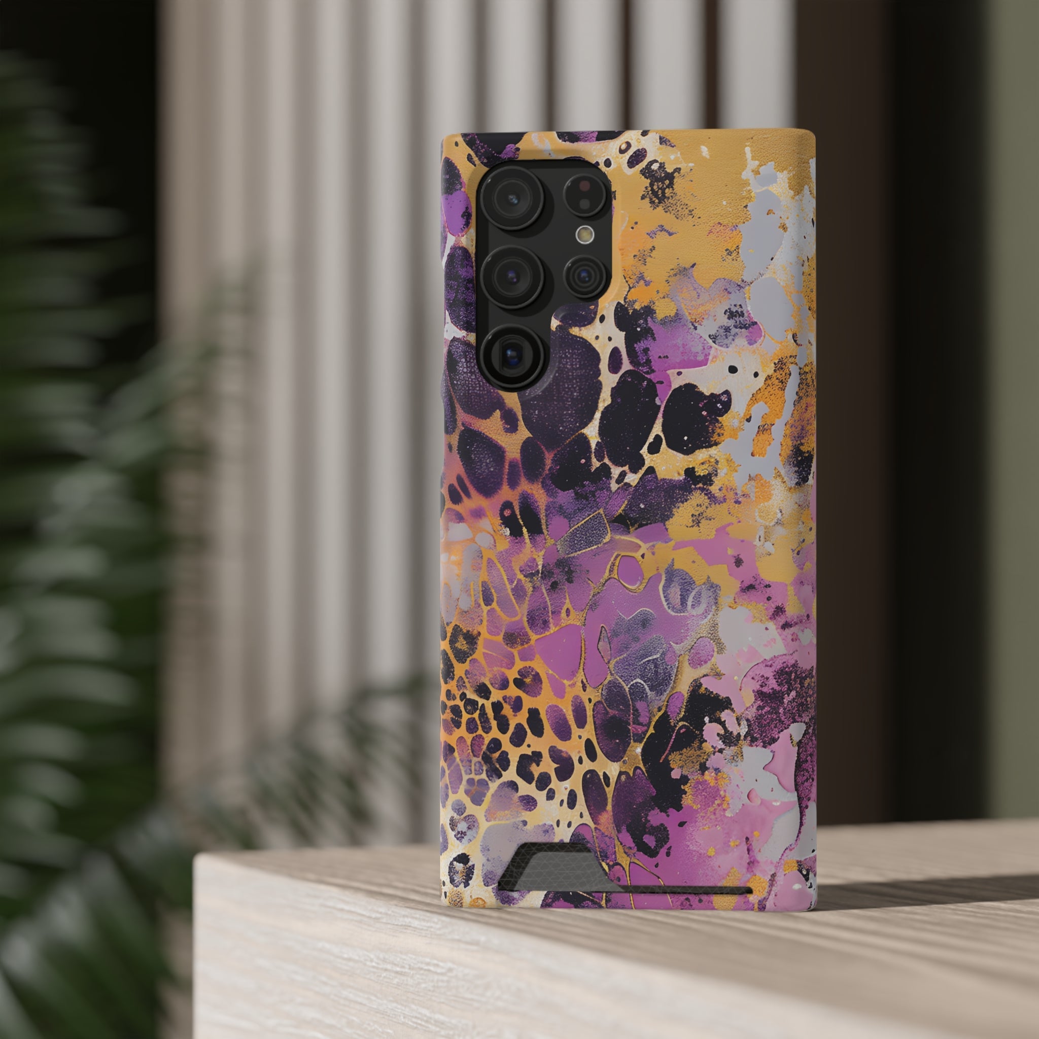 Abstract Marble Leopard Cardholder Case, Artsulli - Art is Long, Life is Short, Phone Case, , , , , , ,
