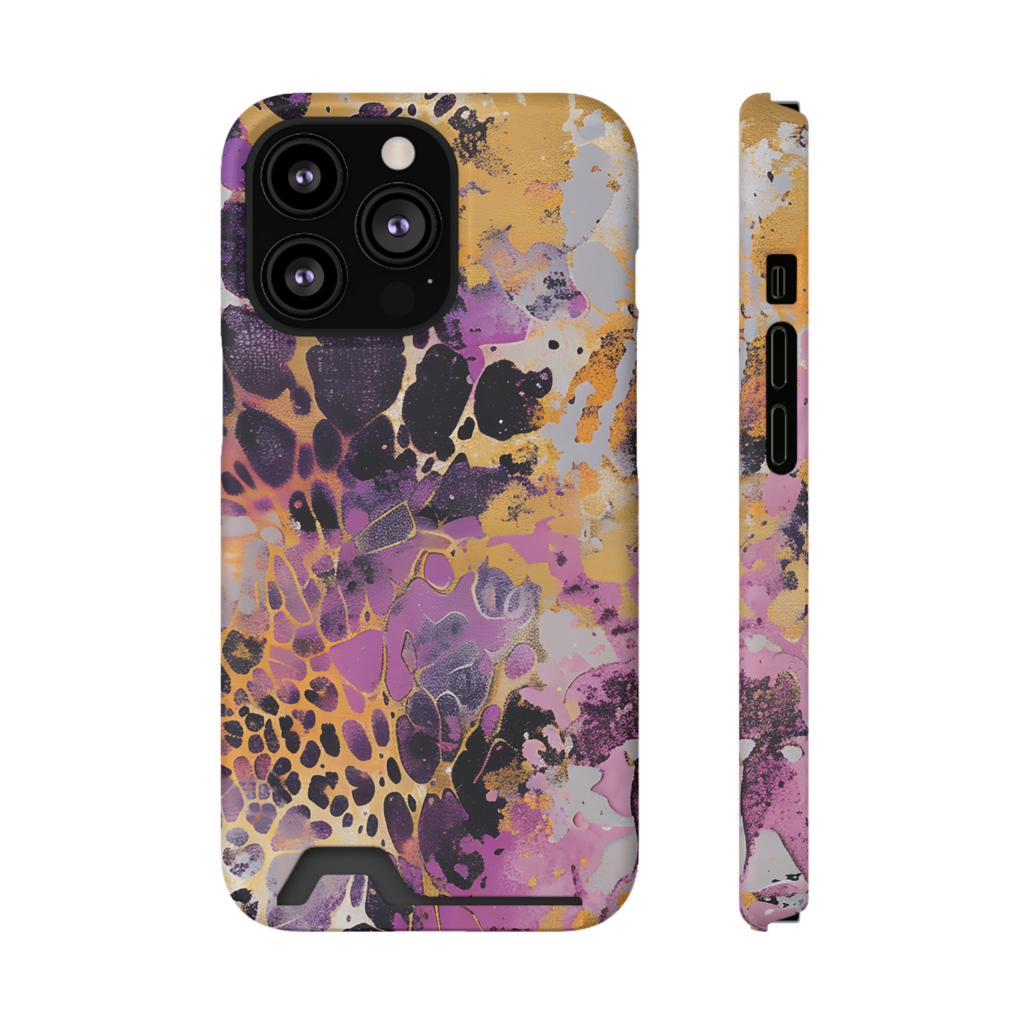 Abstract Marble Leopard Cardholder Case, Artsulli - Art is Long, Life is Short, Phone Case, Size, iPhone 13 Pro, Surface, Matte, Shape, With gift packaging, 22035769943793405465
