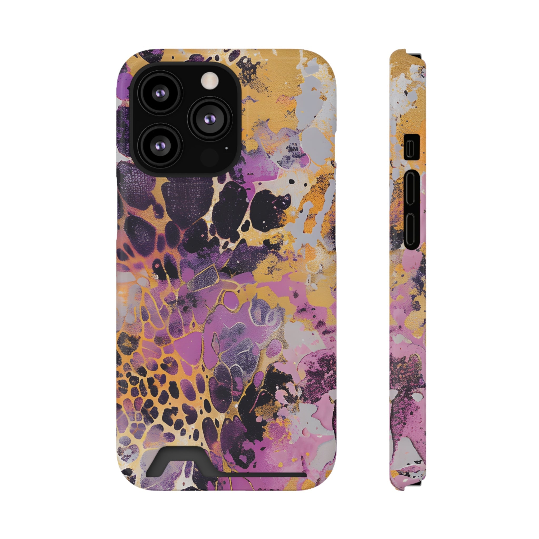 Abstract Marble Leopard Cardholder Case, Artsulli - Art is Long, Life is Short, Phone Case, Size, iPhone 13 Pro, Surface, Glossy, Shape, With gift packaging, 65350907705767305607