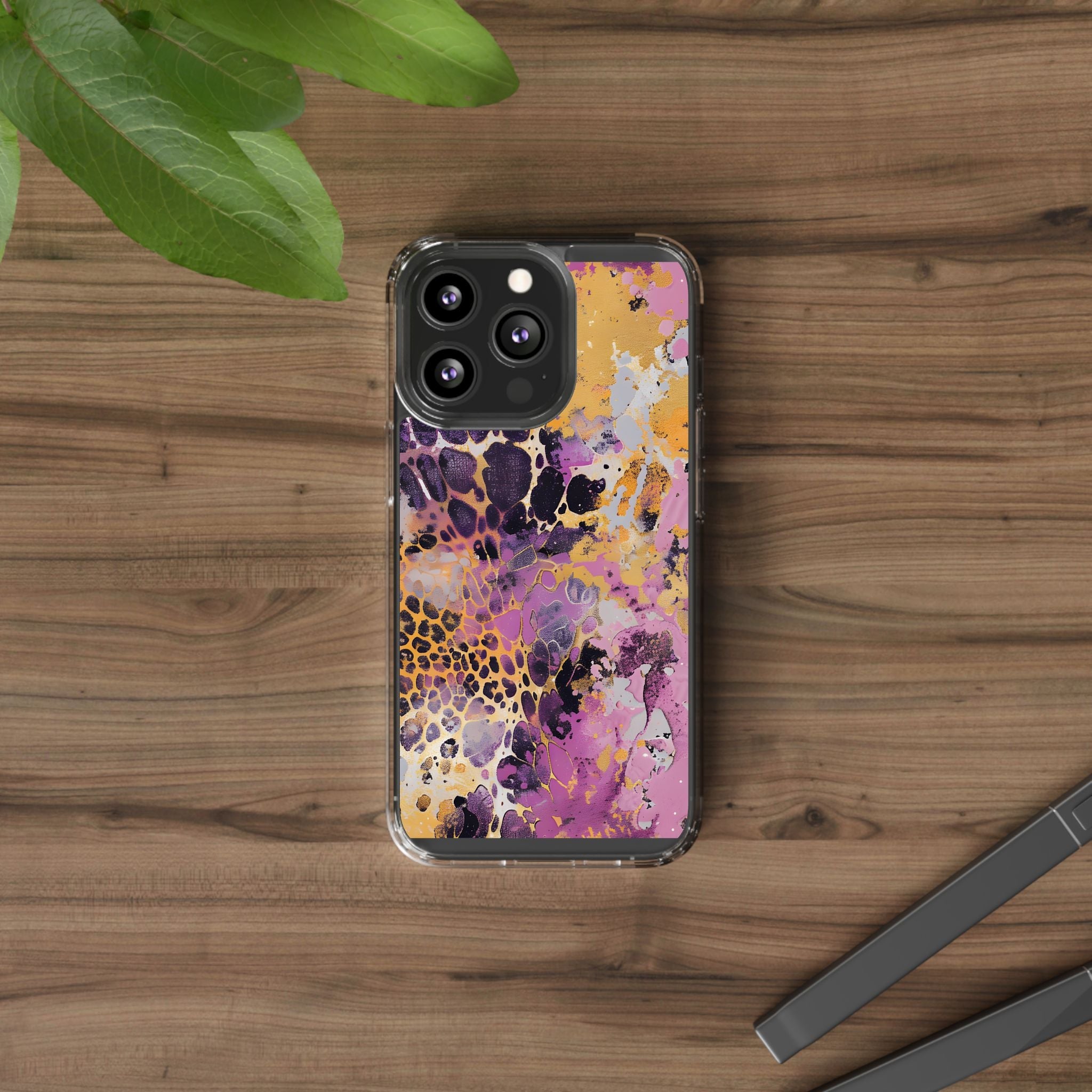 Abstract Purple Gold Fluid Art Clear Case, Artsulli - Art is Long, Life is Short, Phone Case, , , , , , ,