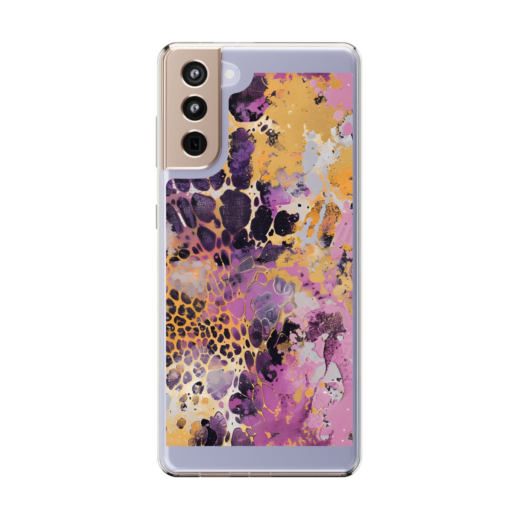 Abstract Purple Gold Fluid Art Clear Case, Artsulli - Art is Long, Life is Short, Phone Case, Size, Samsung Galaxy S21 Plus, Surface, Without gift packaging, , , 23636055605730157858