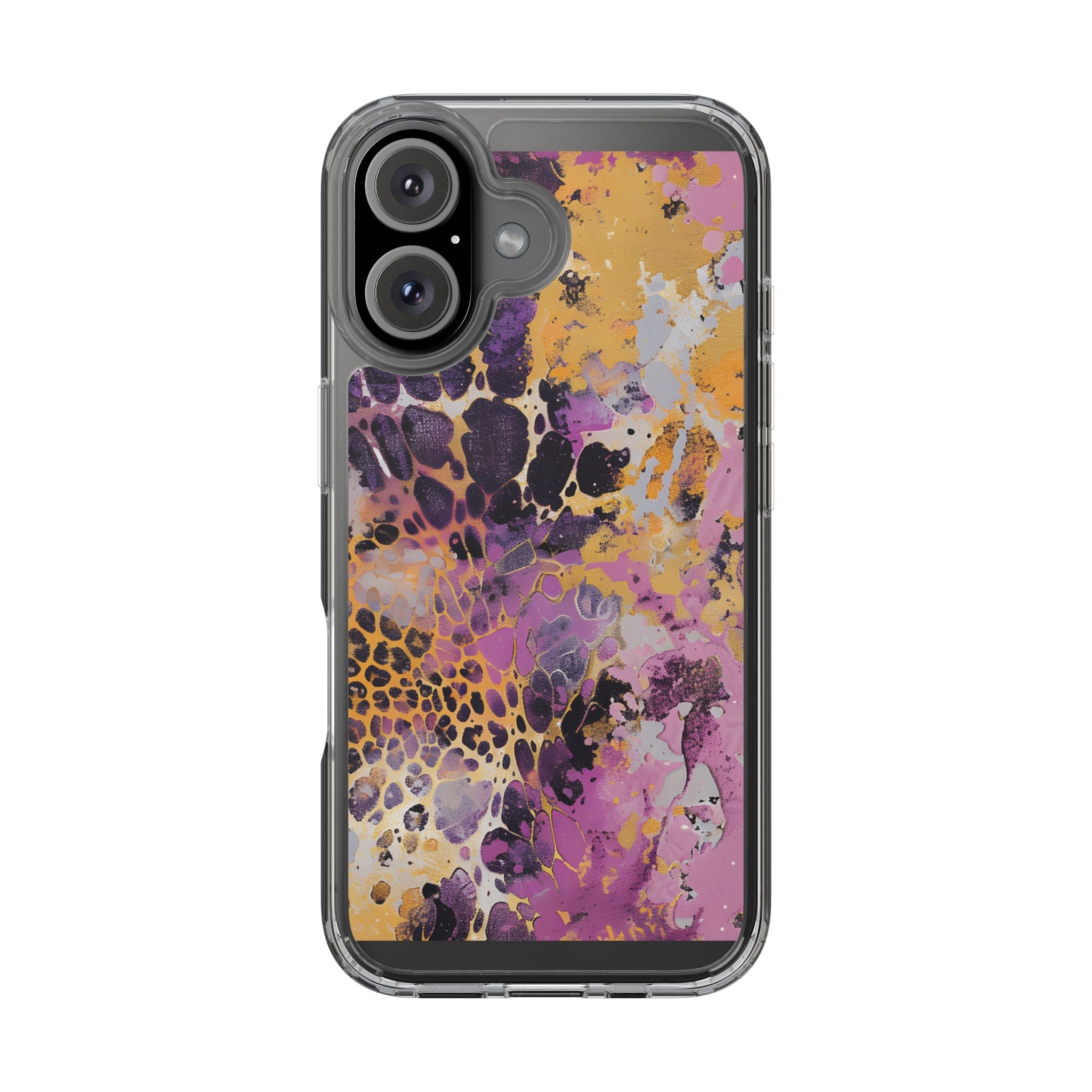 Abstract Purple Gold Fluid Art Clear Case, Artsulli - Art is Long, Life is Short, Phone Case, Size, iPhone 16, Surface, Without gift packaging, , , 19131960571246593991
