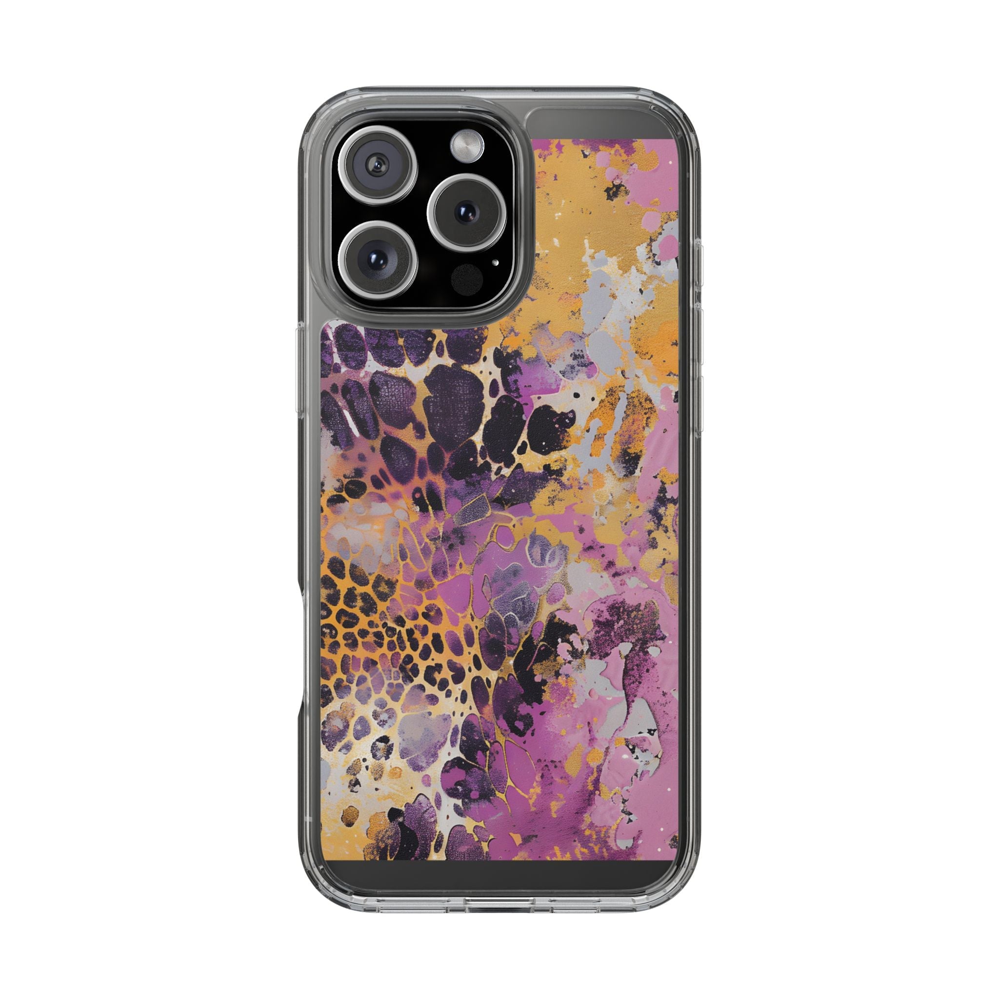 Abstract Purple Gold Fluid Art Clear Case, Artsulli - Art is Long, Life is Short, Phone Case, Size, iPhone 16 Pro Max, Surface, Without gift packaging, , , 21777275782068491812