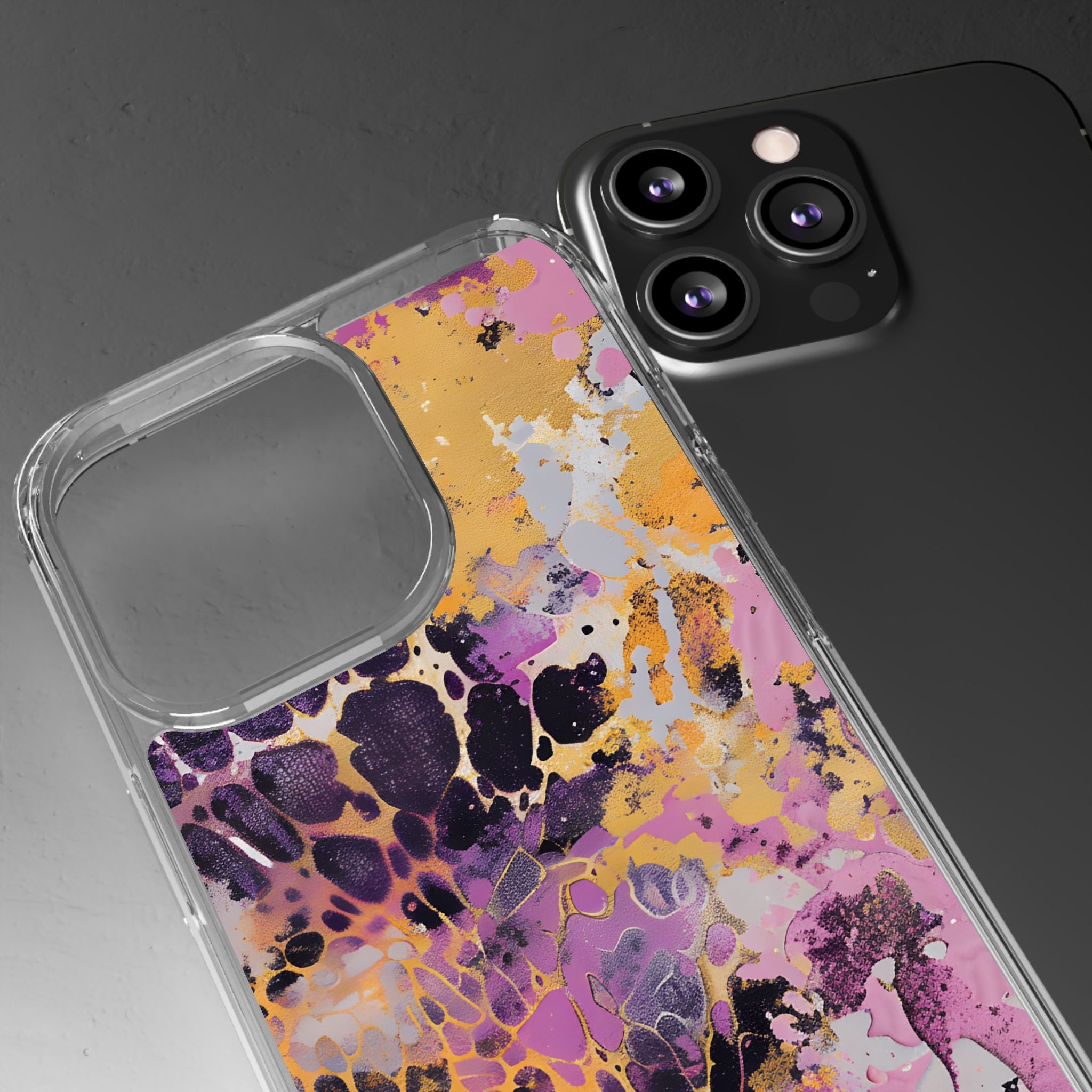 Abstract Purple Gold Fluid Art Clear Case, Artsulli - Art is Long, Life is Short, Phone Case, , , , , , ,