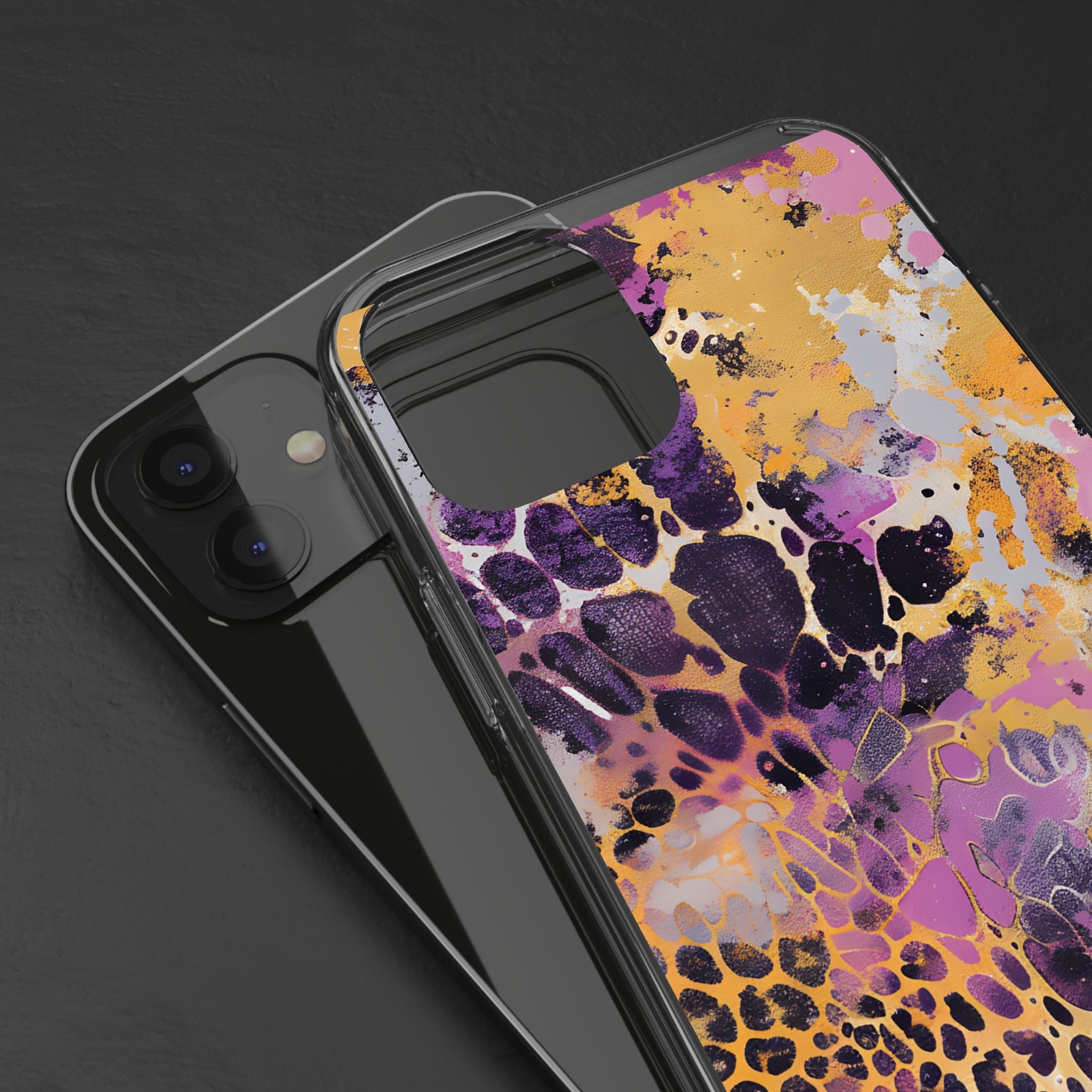 Abstract Purple Gold Fluid Art Clear Case, Artsulli - Art is Long, Life is Short, Phone Case, , , , , , ,