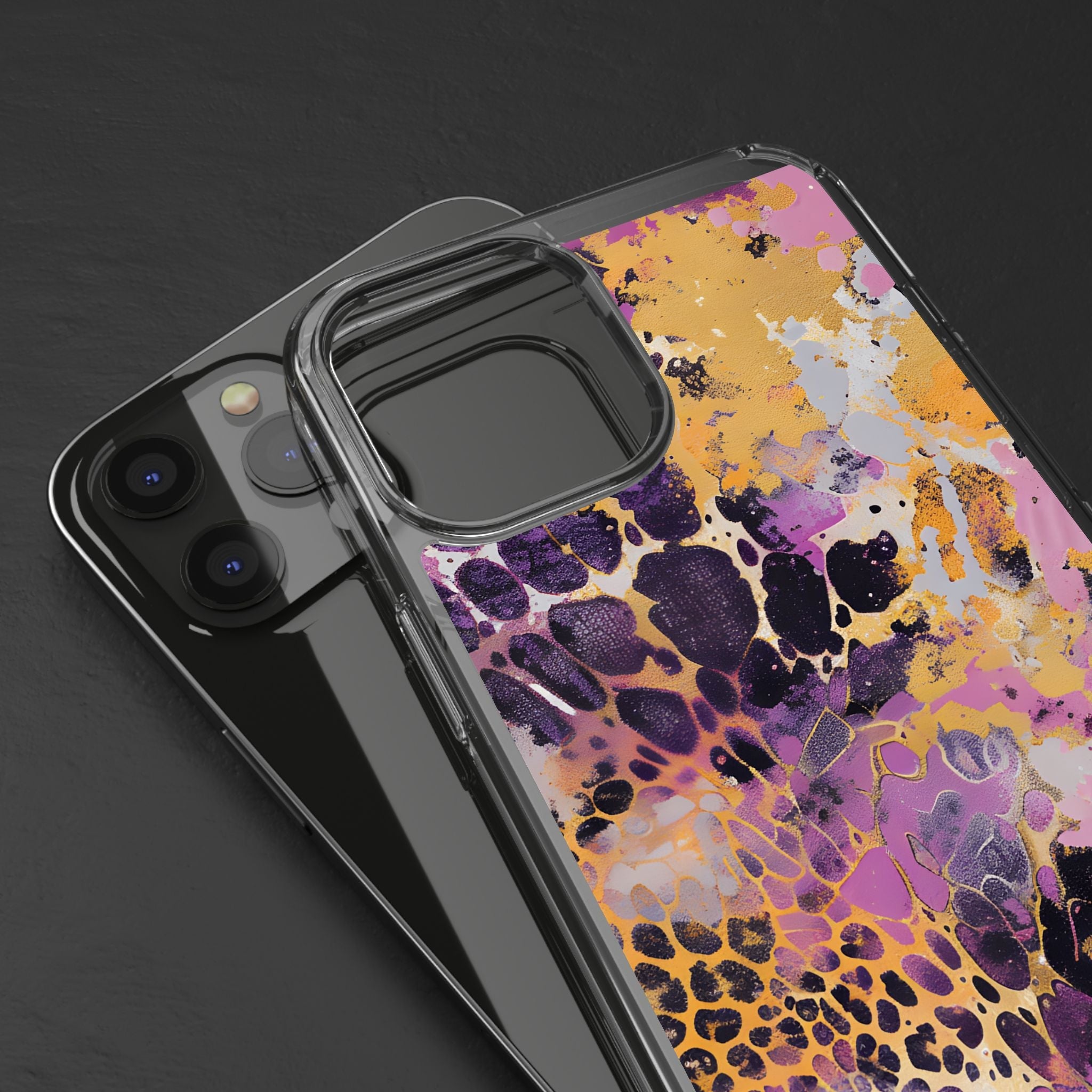 Abstract Purple Gold Fluid Art Clear Case, Artsulli - Art is Long, Life is Short, Phone Case, , , , , , ,