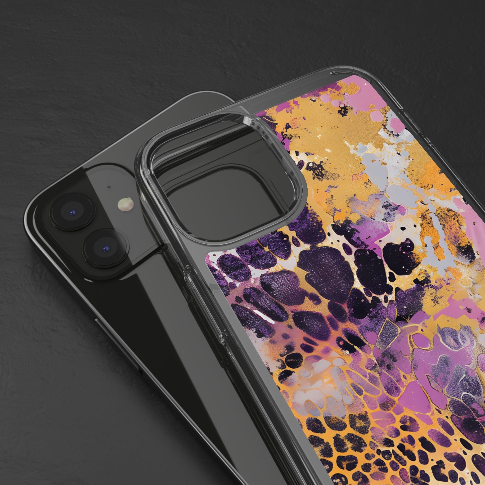 Abstract Purple Gold Fluid Art Clear Case, Artsulli - Art is Long, Life is Short, Phone Case, , , , , , ,