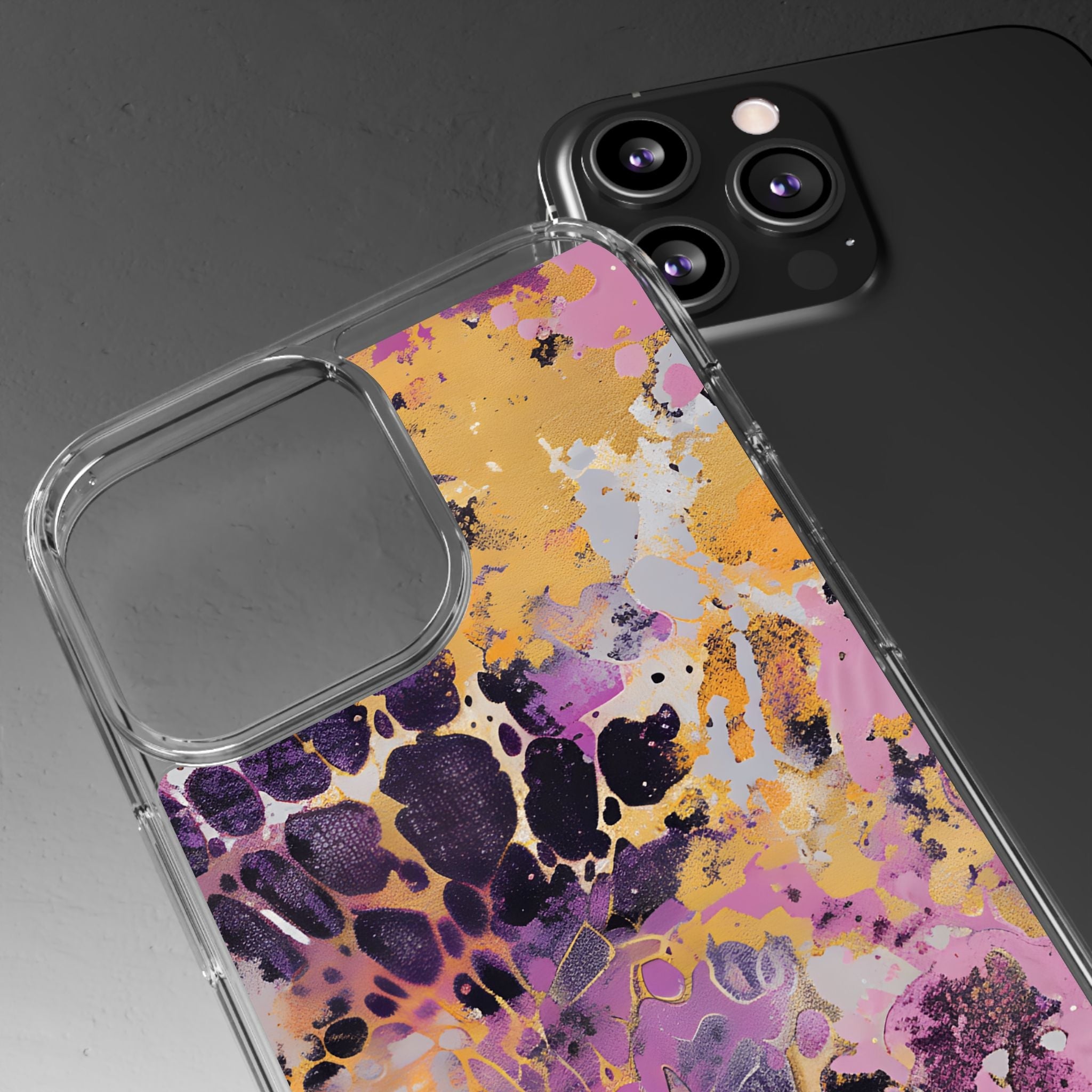Abstract Purple Gold Fluid Art Clear Case, Artsulli - Art is Long, Life is Short, Phone Case, , , , , , ,