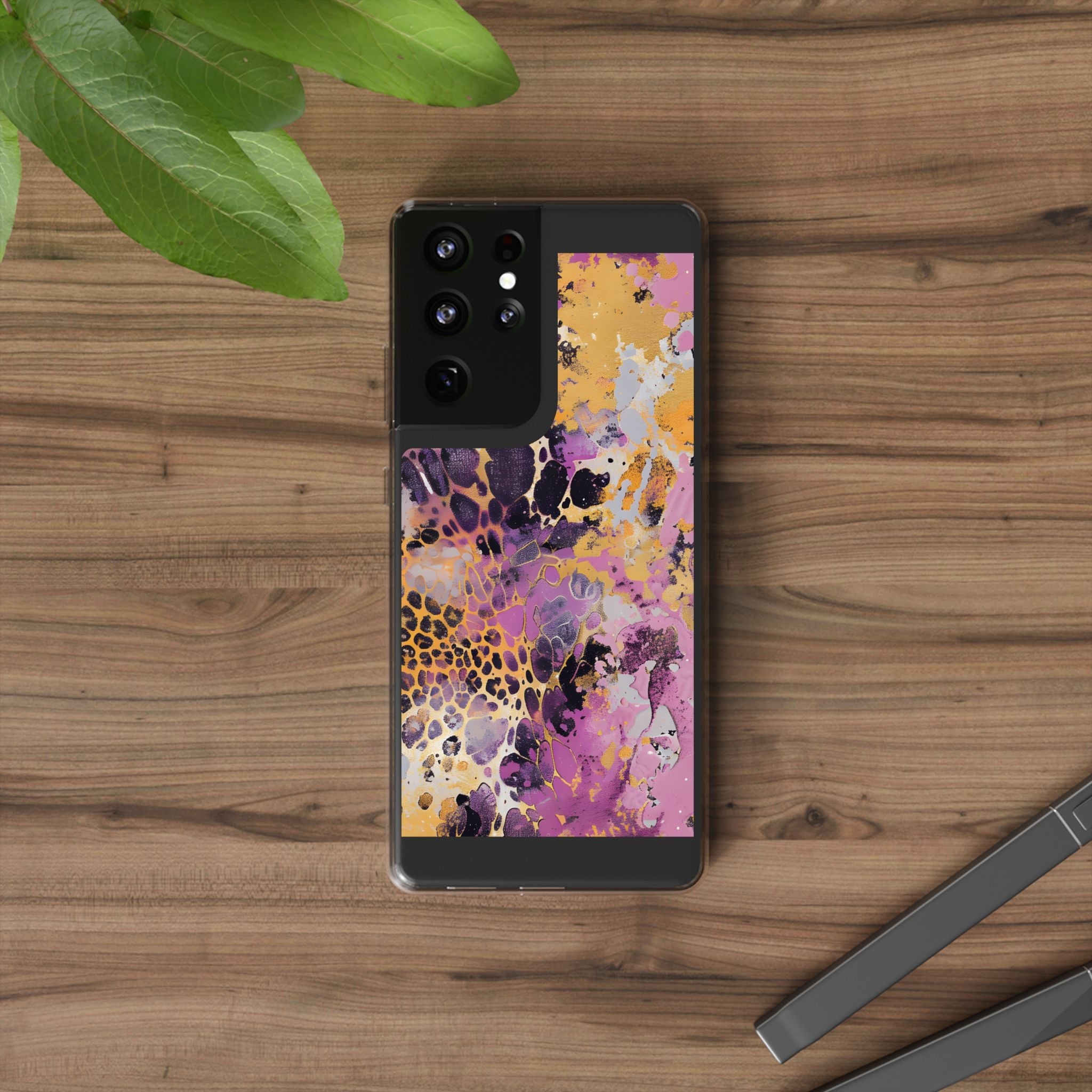 Abstract Purple Gold Fluid Art Clear Case, Artsulli - Art is Long, Life is Short, Phone Case, , , , , , ,