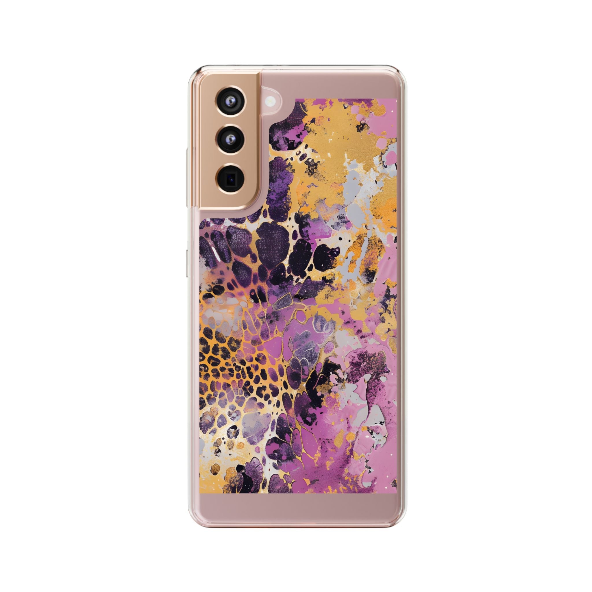 Abstract Purple Gold Fluid Art Clear Case, Artsulli - Art is Long, Life is Short, Phone Case, Size, Samsung Galaxy S21, Surface, With gift packaging, , , 68047791097236172583