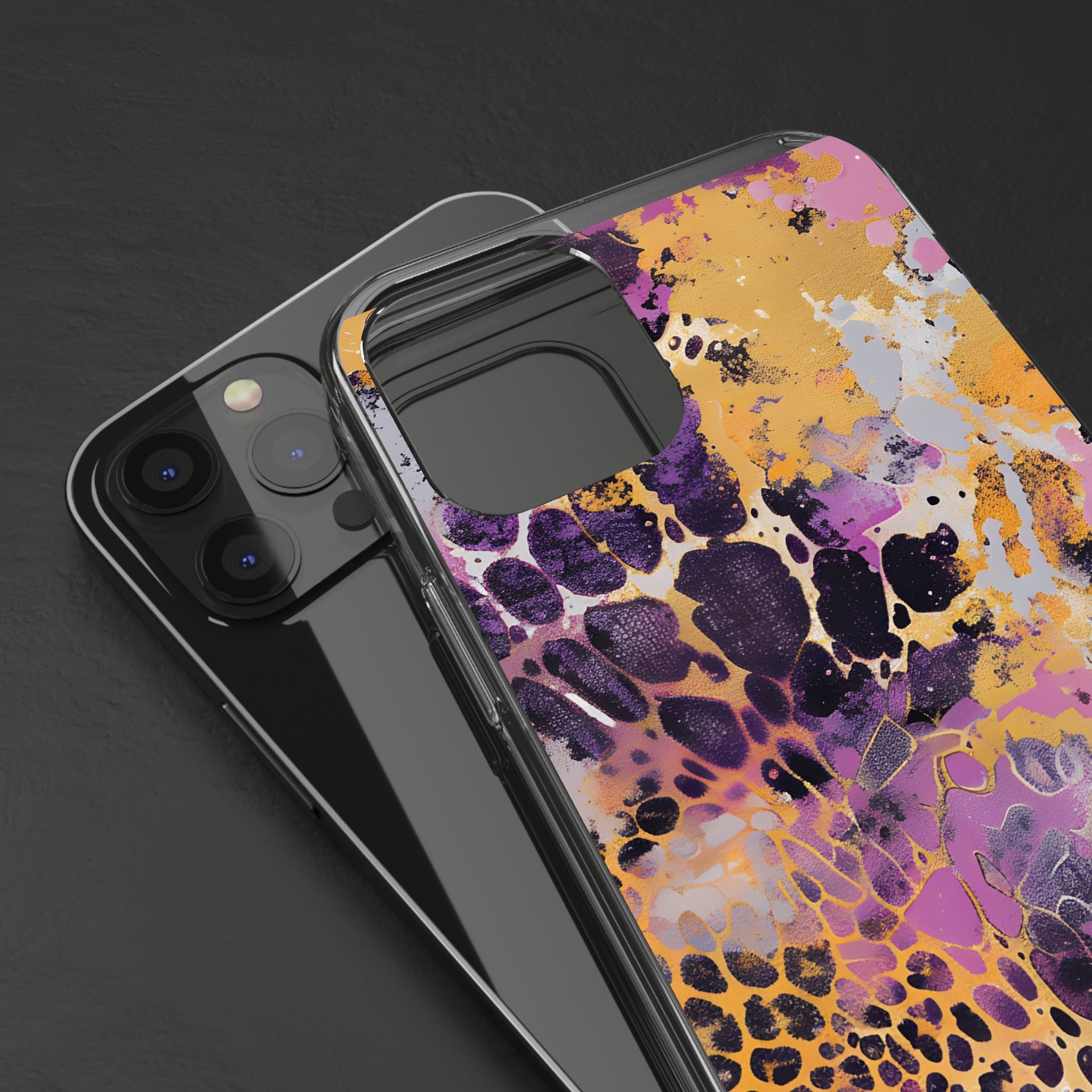 Abstract Purple Gold Fluid Art Clear Case, Artsulli - Art is Long, Life is Short, Phone Case, , , , , , ,