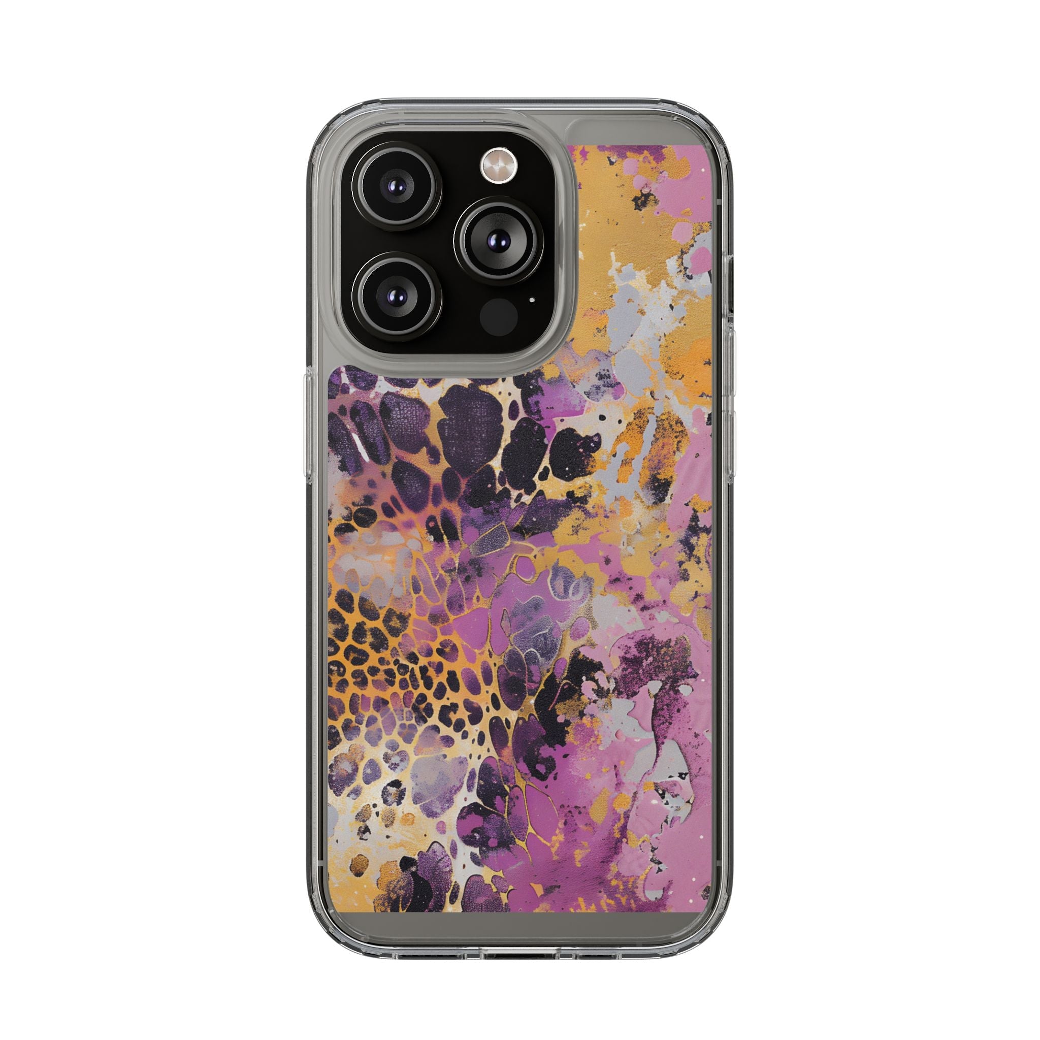 Abstract Purple Gold Fluid Art Clear Case, Artsulli - Art is Long, Life is Short, Phone Case, Size, iPhone 14 Pro, Surface, Without gift packaging, , , 70850757766019644004