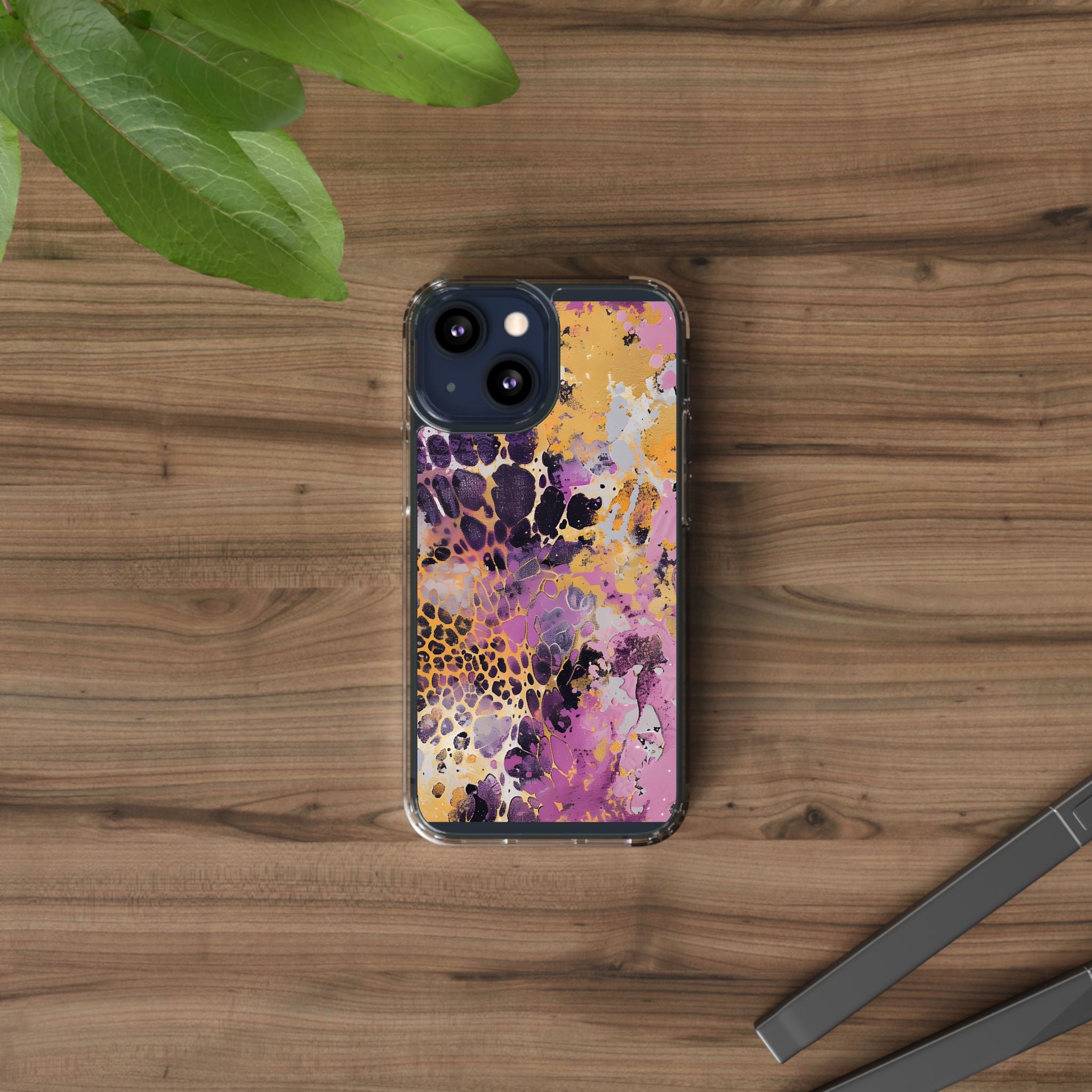Abstract Purple Gold Fluid Art Clear Case, Artsulli - Art is Long, Life is Short, Phone Case, , , , , , ,