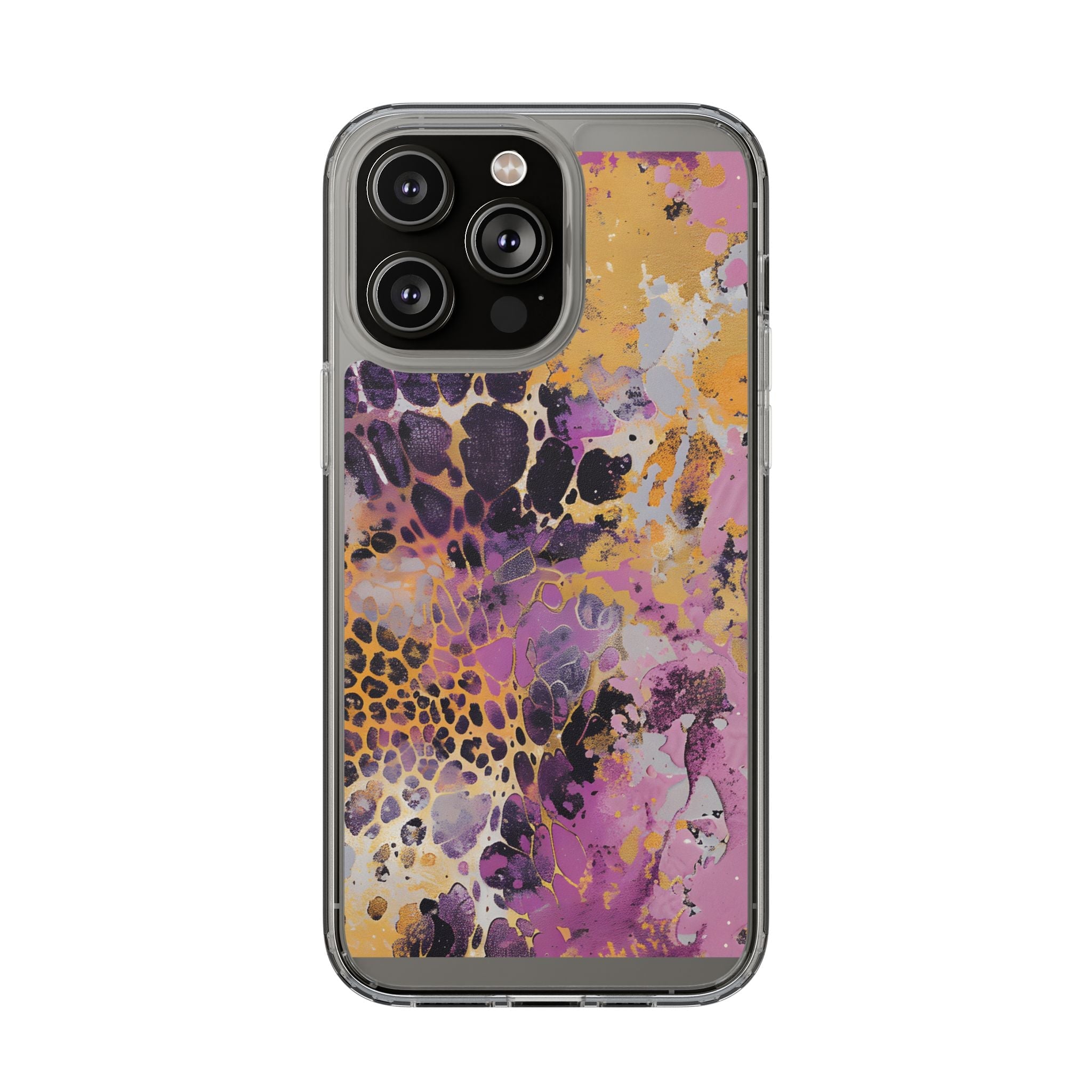 Abstract Purple Gold Fluid Art Clear Case, Artsulli - Art is Long, Life is Short, Phone Case, Size, iPhone 14 Pro Max, Surface, Without gift packaging, , , 81798238854139869748