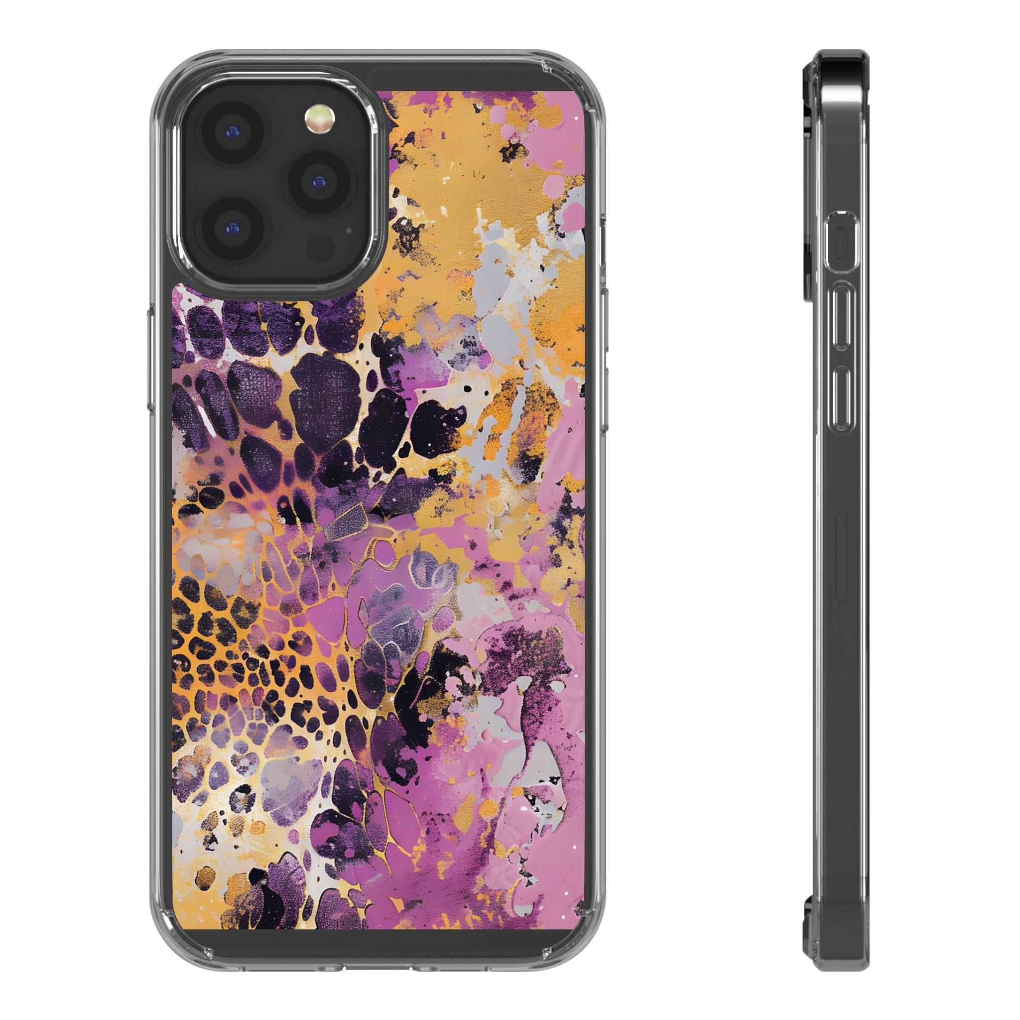 Abstract Purple Gold Fluid Art Clear Case, Artsulli - Art is Long, Life is Short, Phone Case, Size, iPhone 12 Pro Max, Surface, Without gift packaging, , , 16054975407606971900