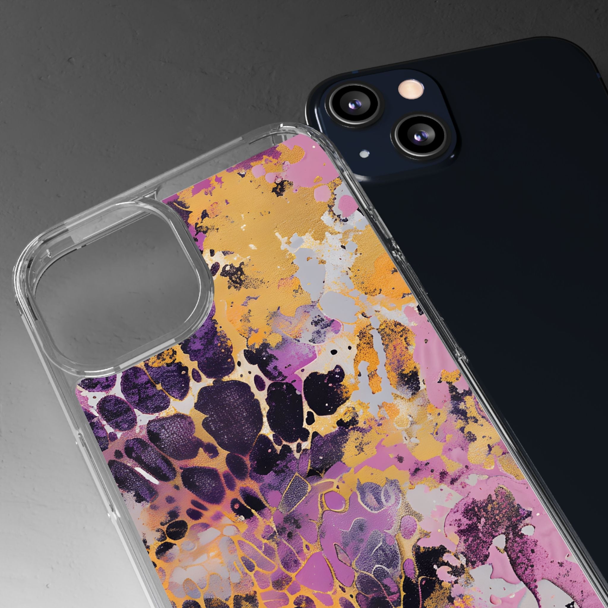 Abstract Purple Gold Fluid Art Clear Case, Artsulli - Art is Long, Life is Short, Phone Case, , , , , , ,