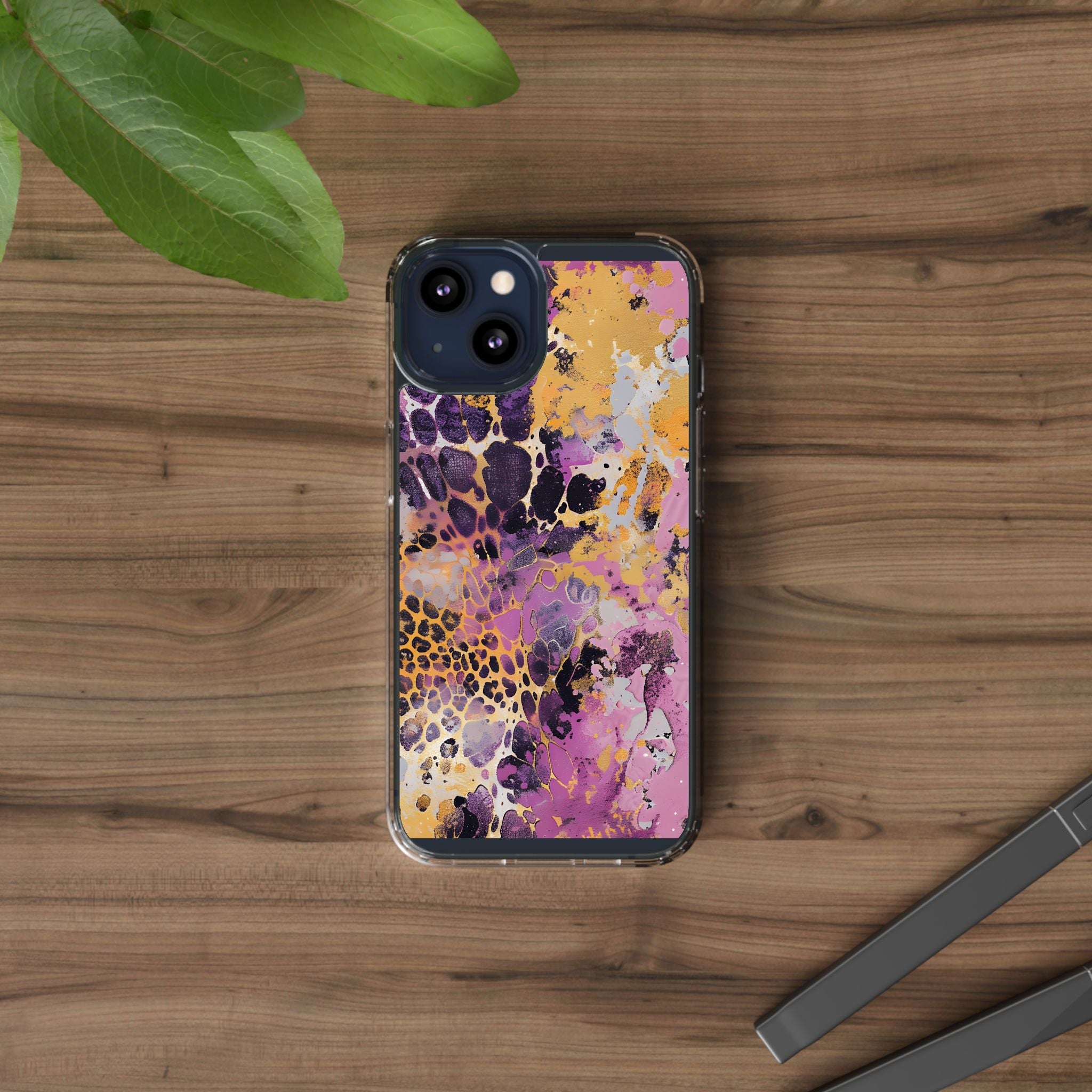 Abstract Purple Gold Fluid Art Clear Case, Artsulli - Art is Long, Life is Short, Phone Case, , , , , , ,