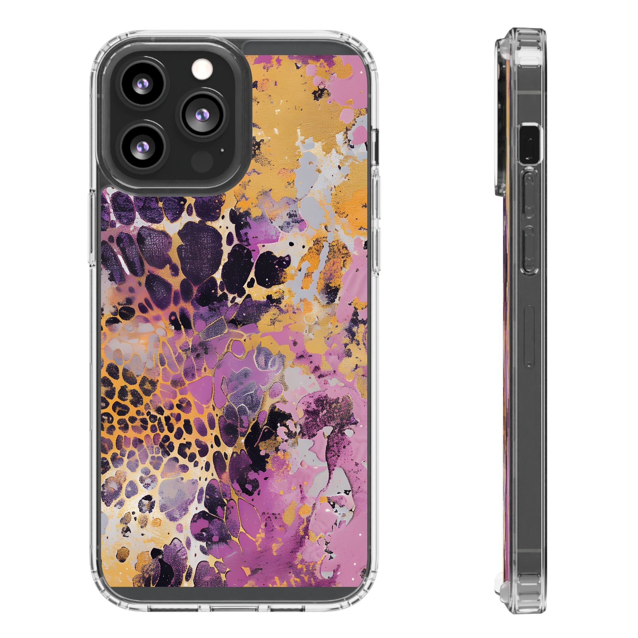 Abstract Purple Gold Fluid Art Clear Case, Artsulli - Art is Long, Life is Short, Phone Case, Size, iPhone 13 Pro Max, Surface, Without gift packaging, , , 27704444189938534665