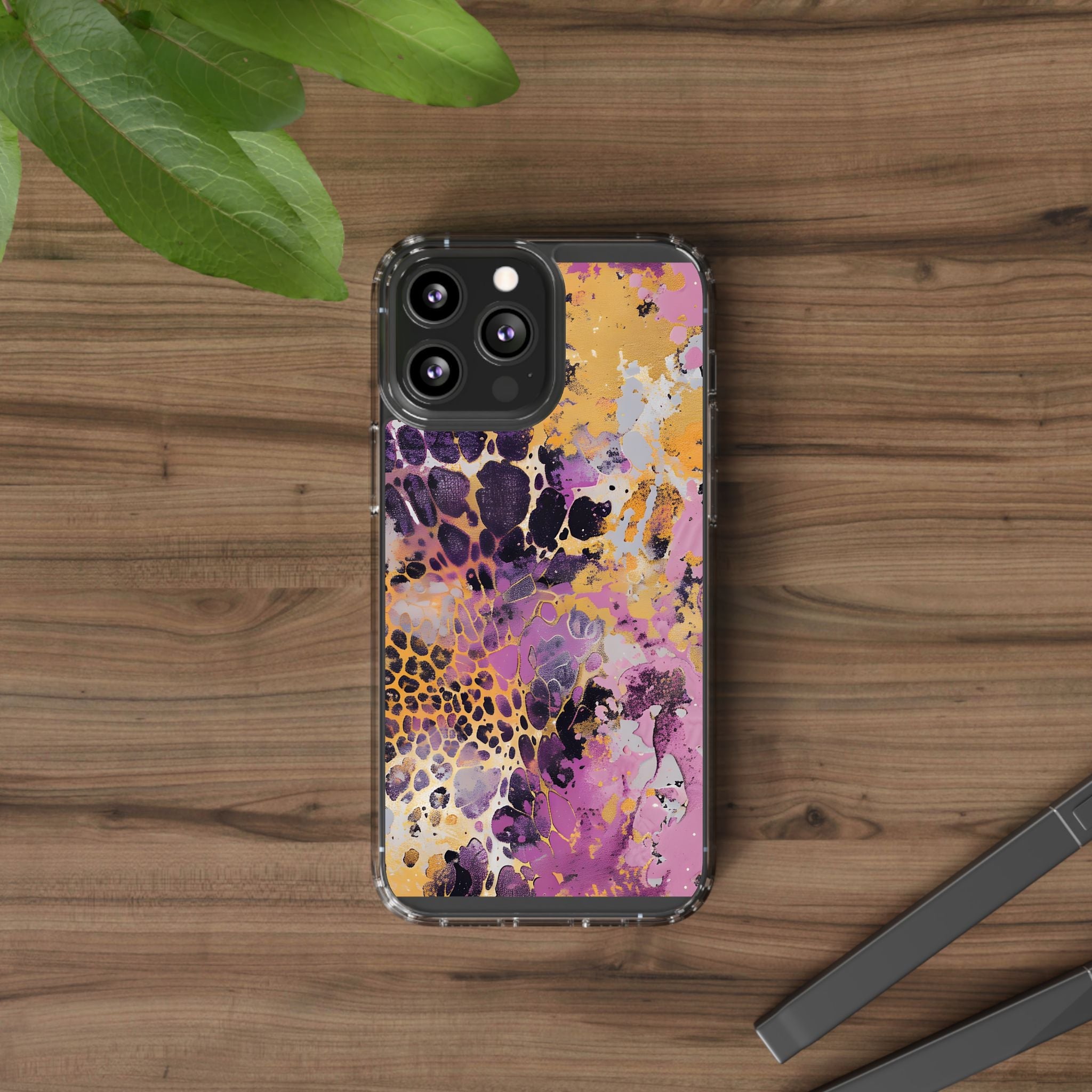 Abstract Purple Gold Fluid Art Clear Case, Artsulli - Art is Long, Life is Short, Phone Case, , , , , , ,